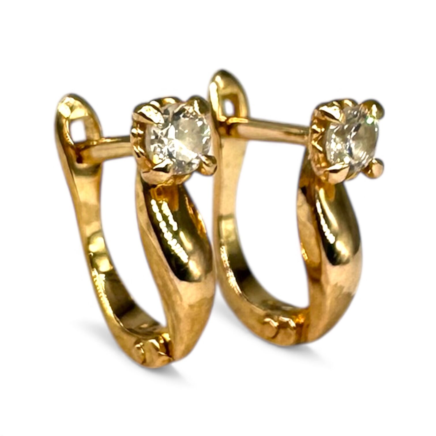 Золоті сережки з фіанітами