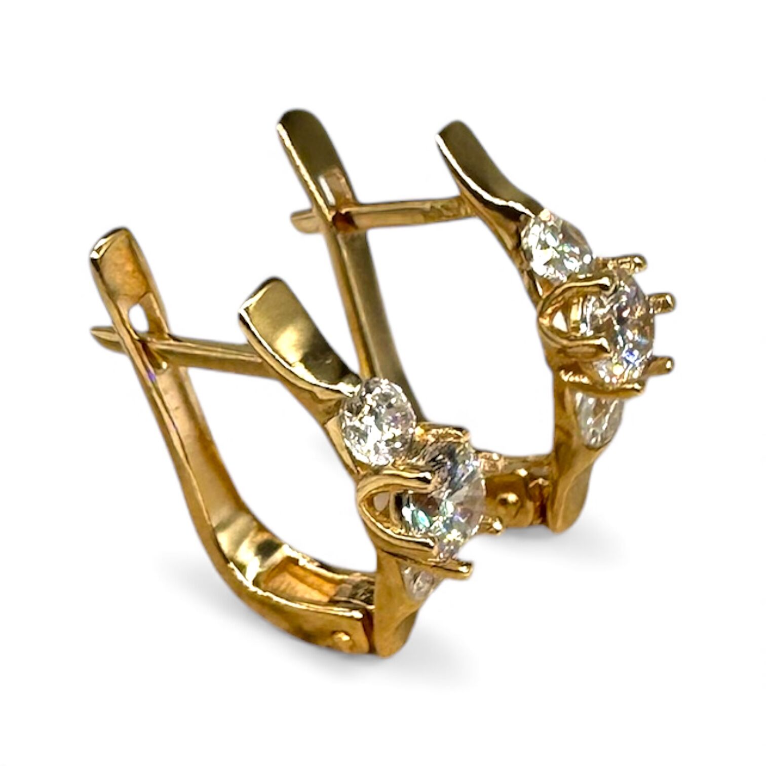 Золоті сережки з фіанітами