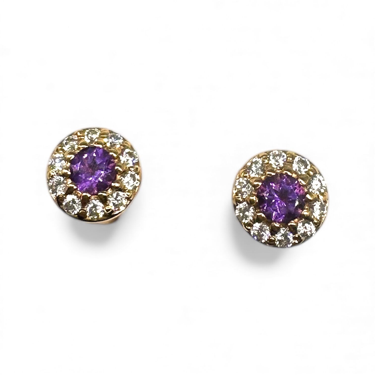 Золотые серьги с аметистом