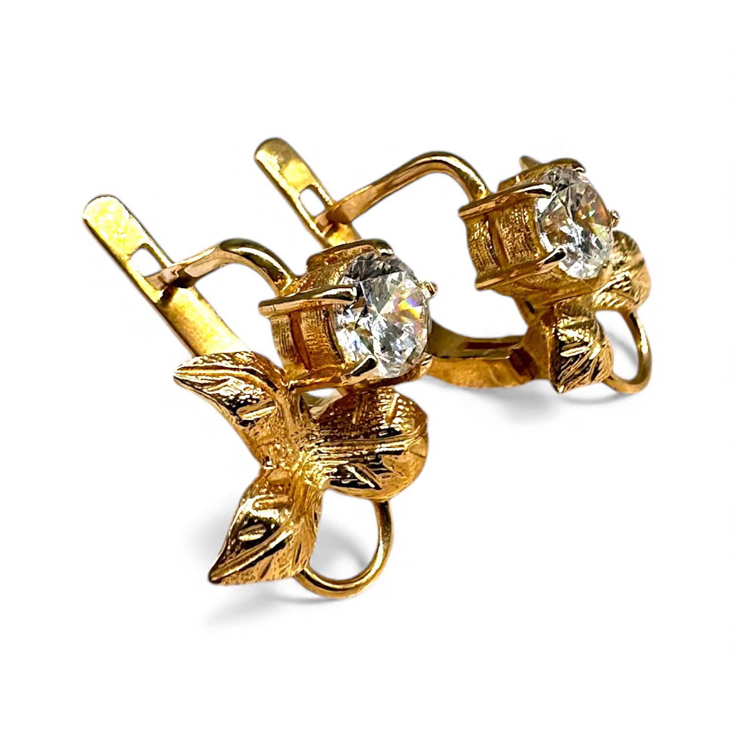 Золоті сережки з цирконом