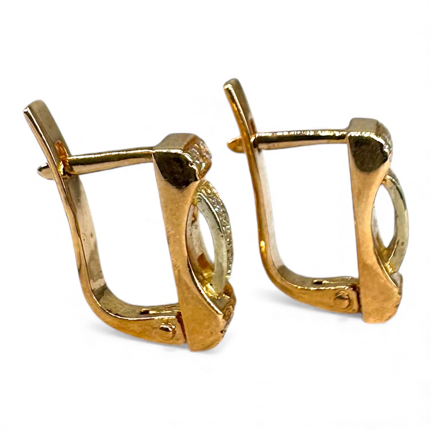 Золотые серьги с цирконом