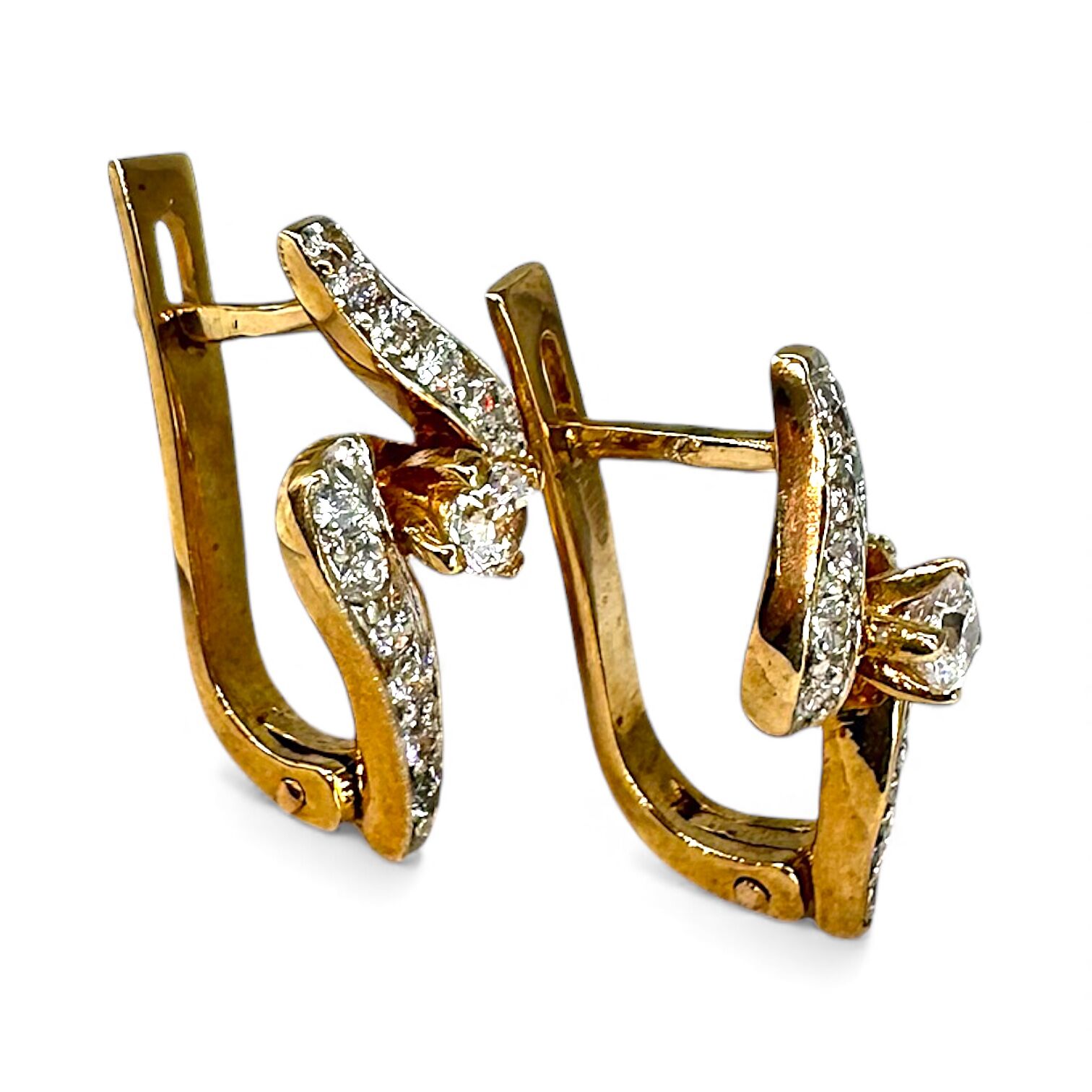 Золоті сережки з цирконами