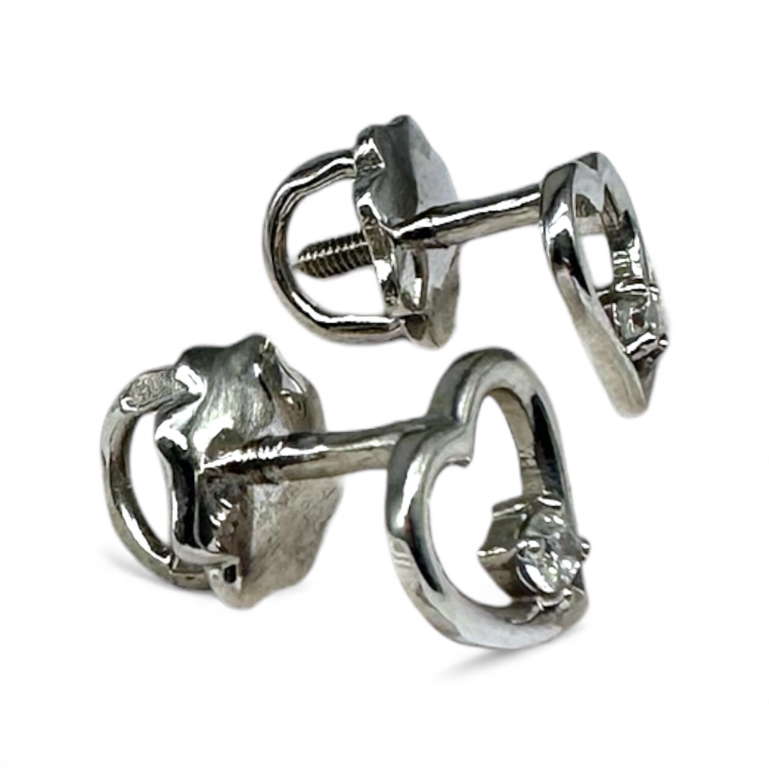 Золотые серьги с цирконом