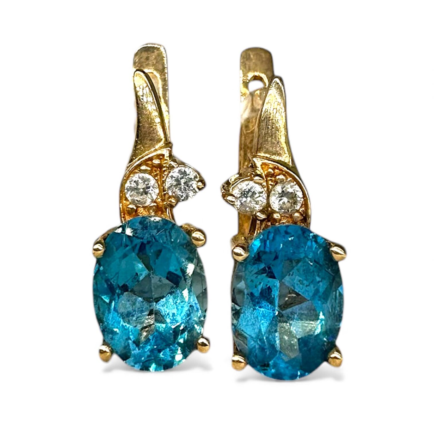 Золотые серьги с топазом