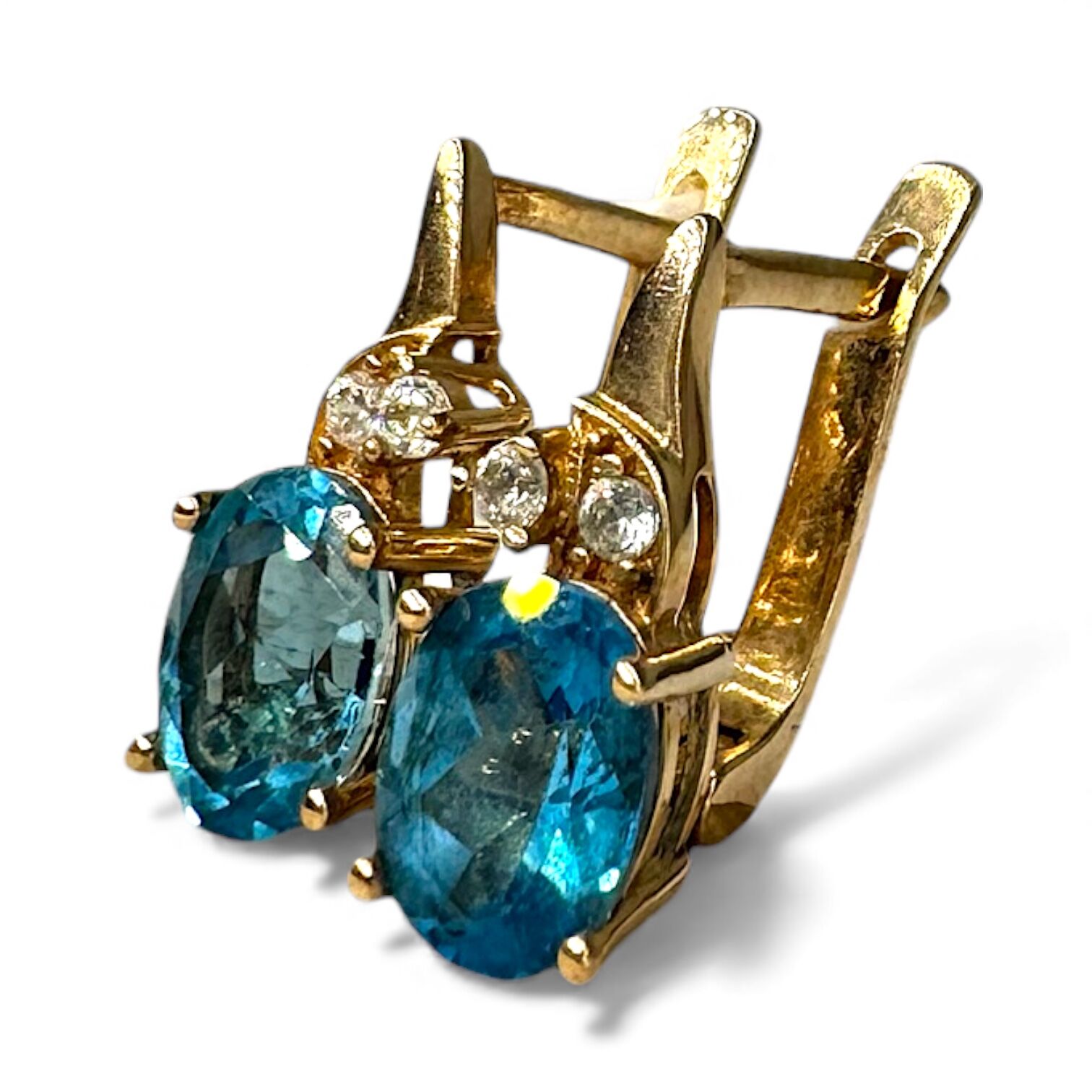 Золотые серьги с топазом