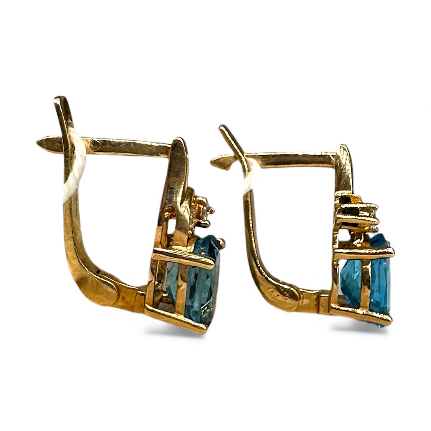 Золотые серьги с топазом