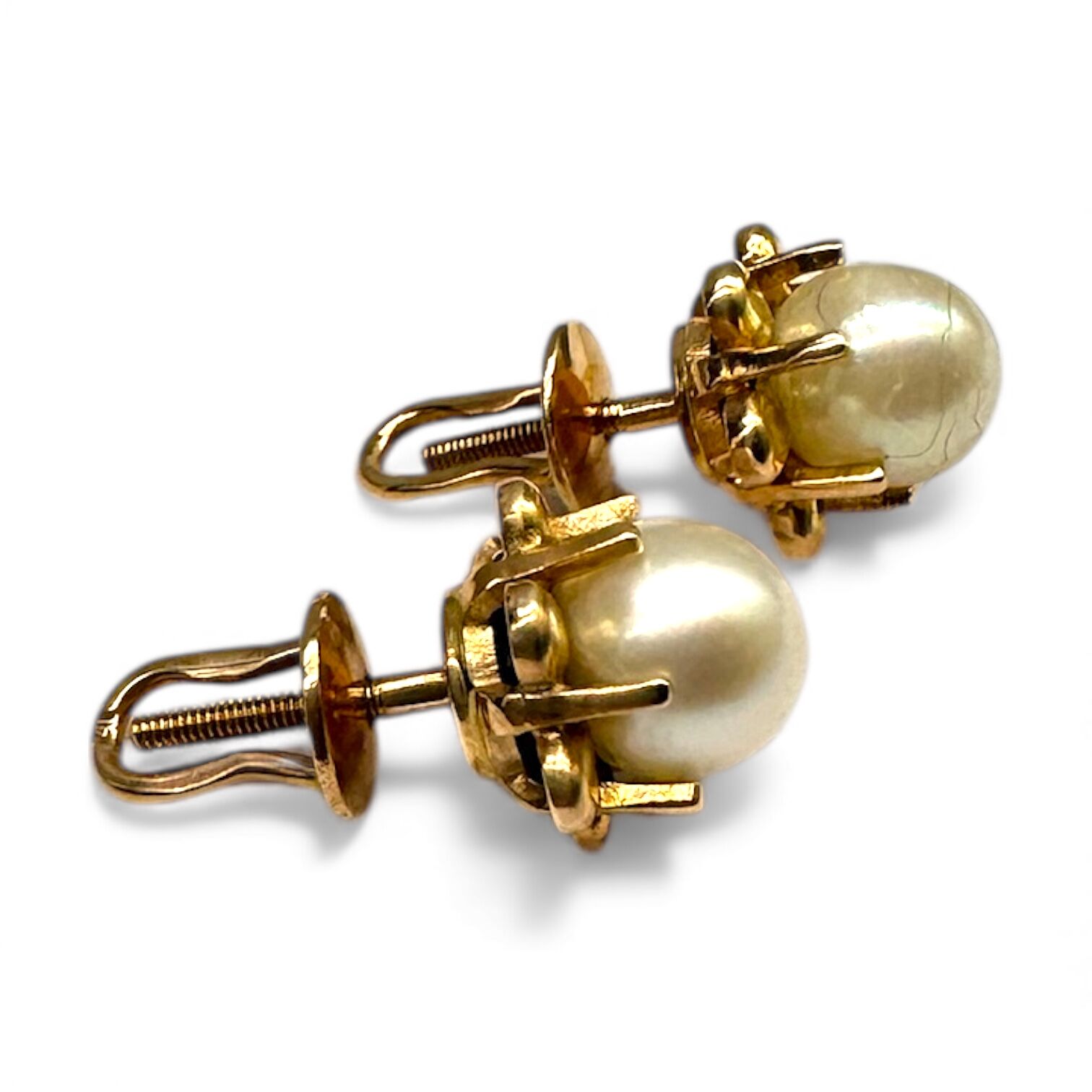Золотые серьги с жемчугом