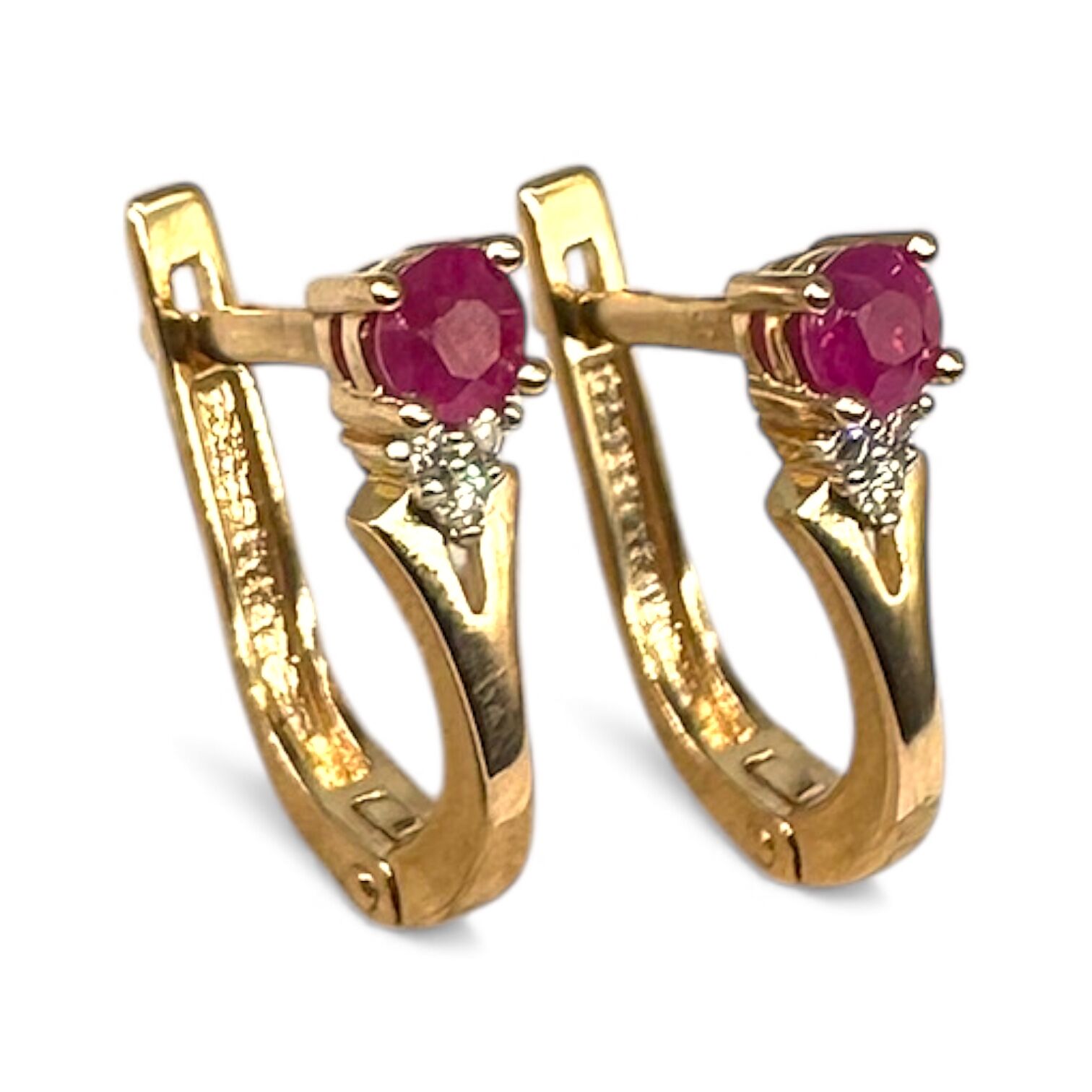 Золоті сережки з рубінами