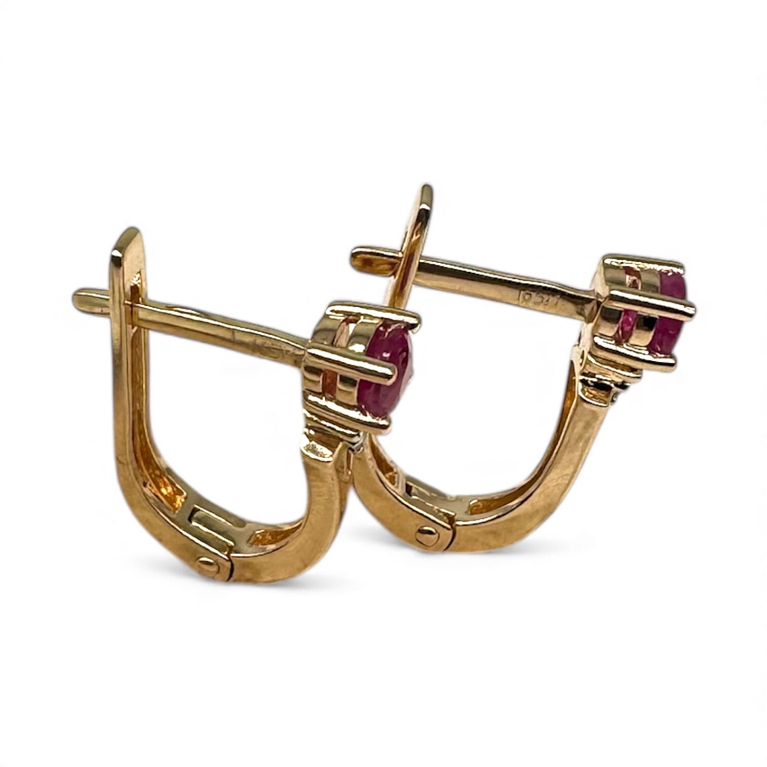 Золоті сережки з рубінами