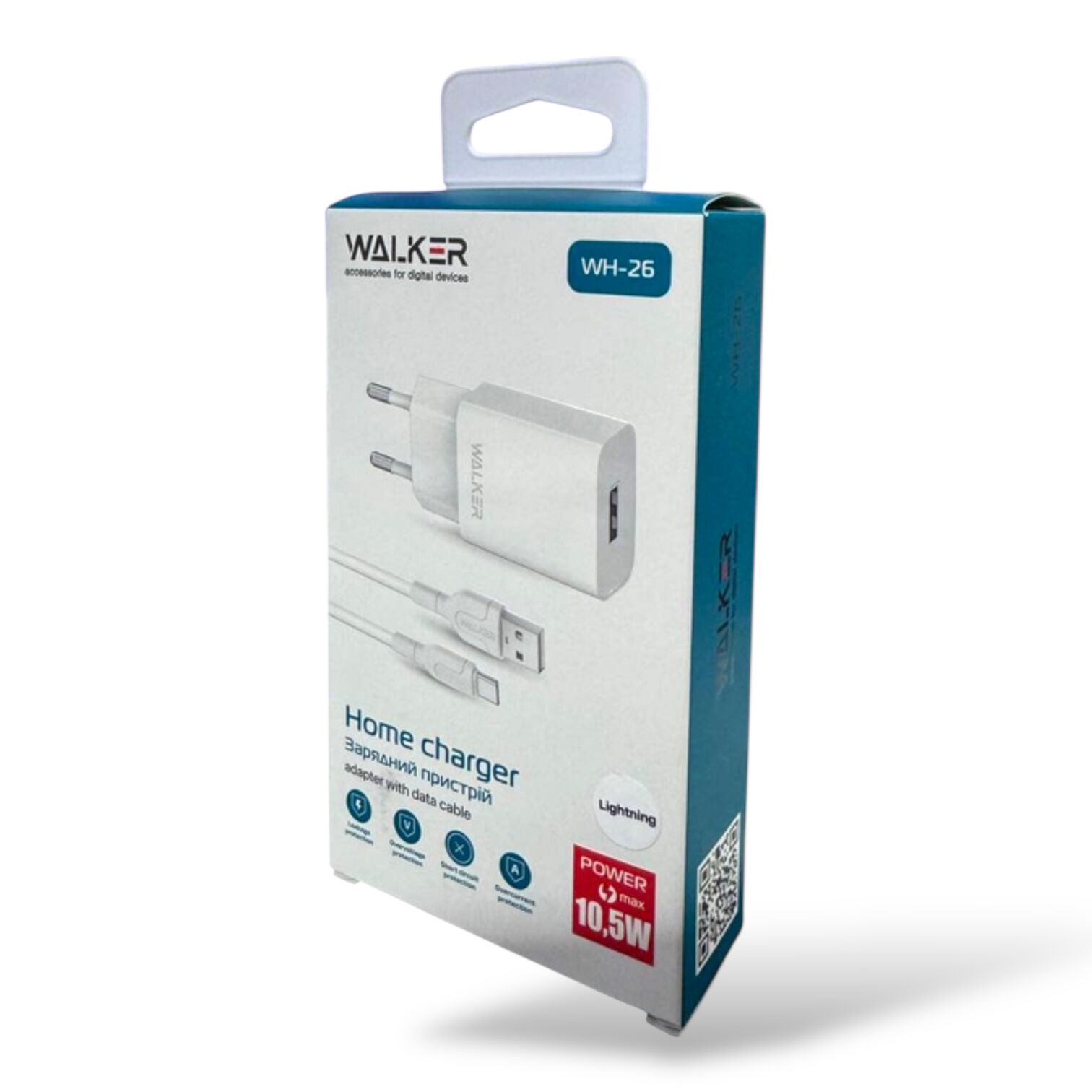 Зарядний пристрій Walker WH-26 адаптер 10.5W + Lightning 2.4Max