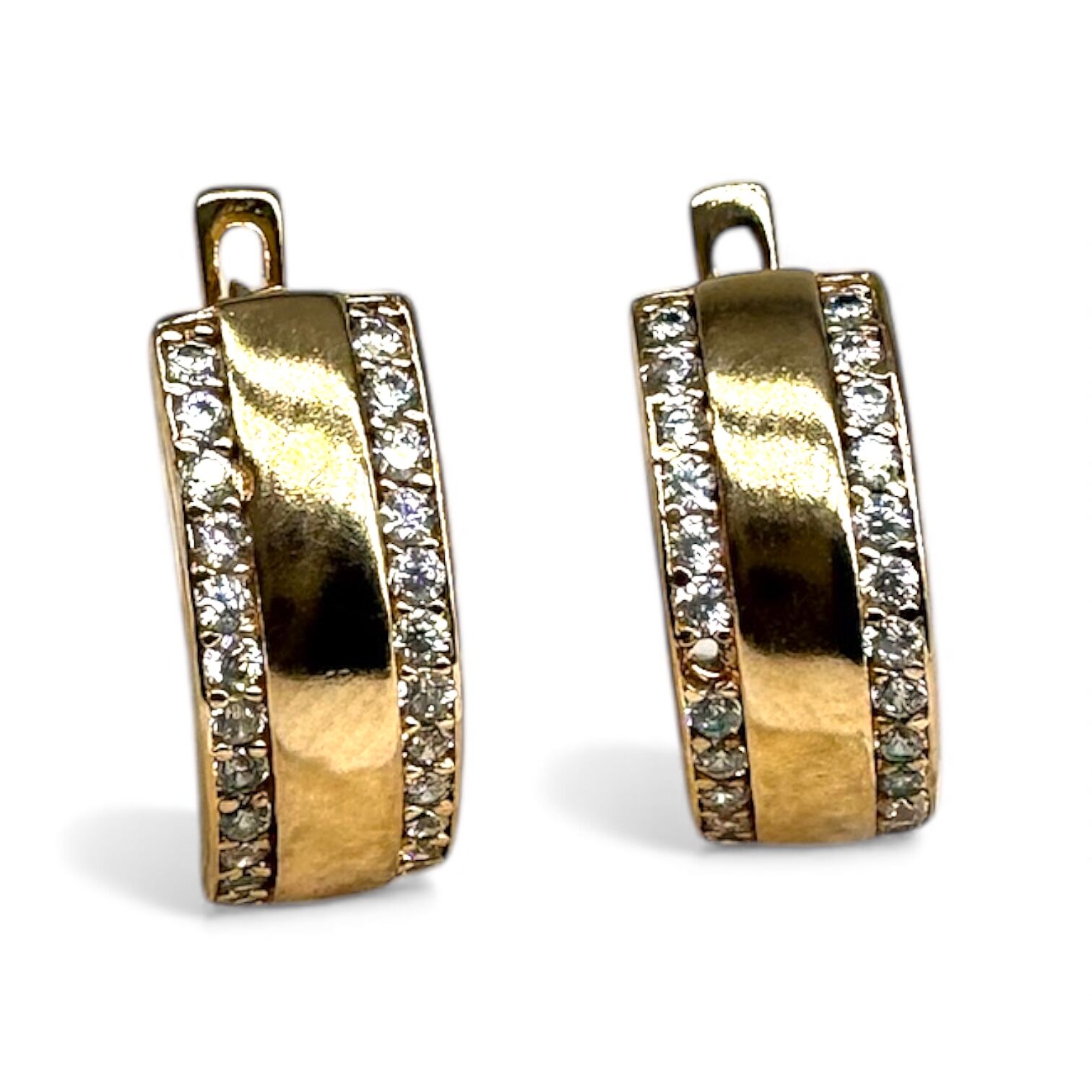 Золотые серьги с цирконами