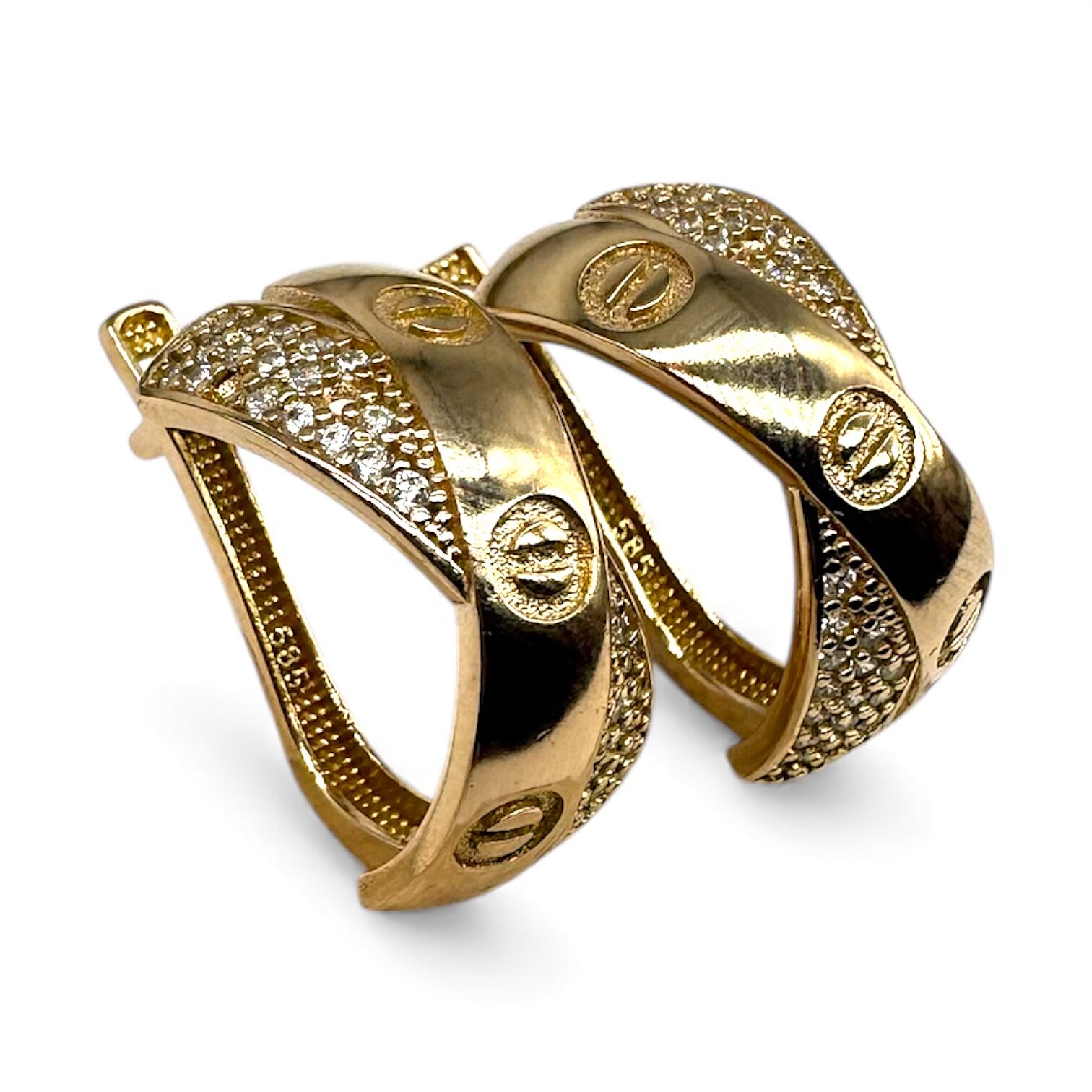 Золоті сережки з цирконами