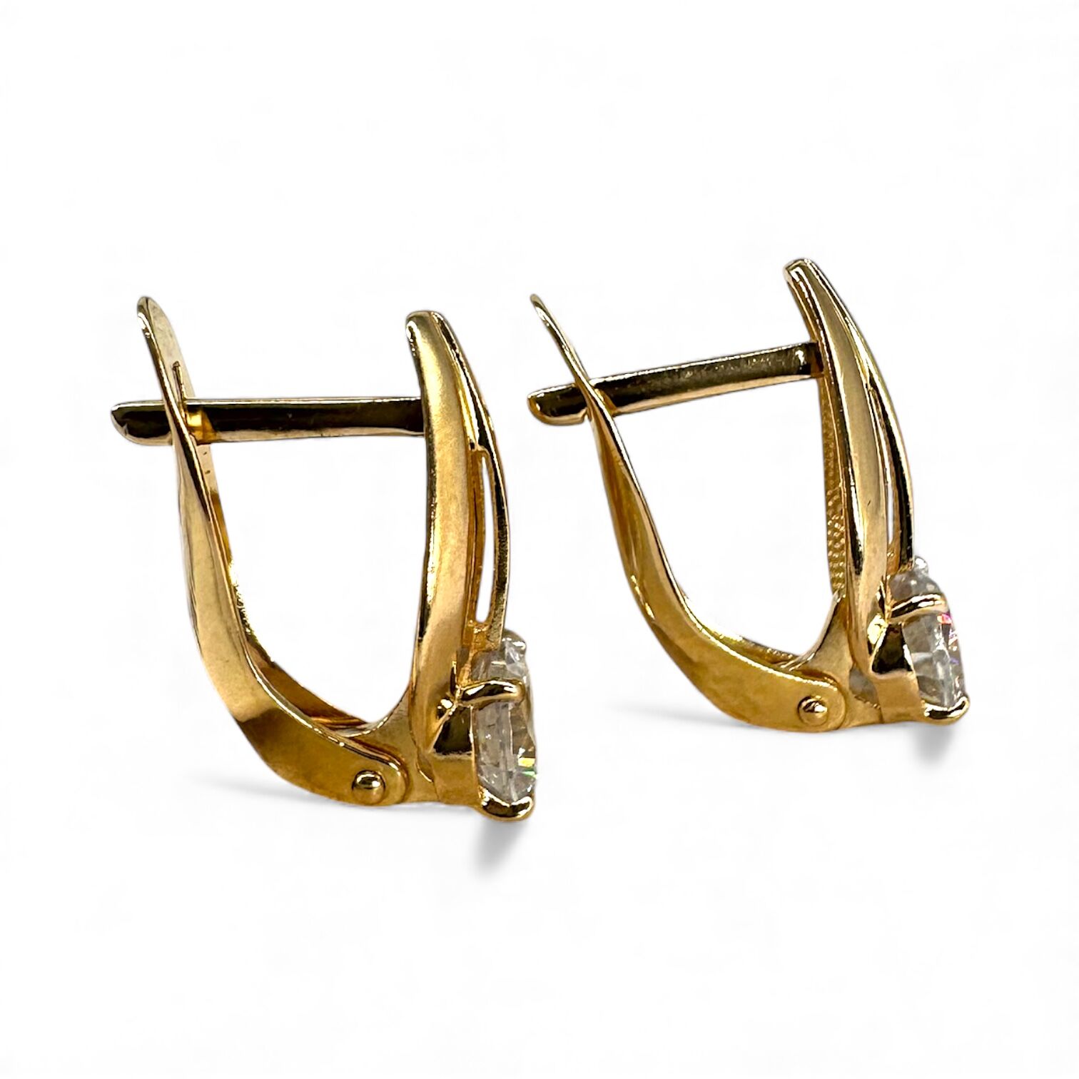 Золотые серьги с цирконами