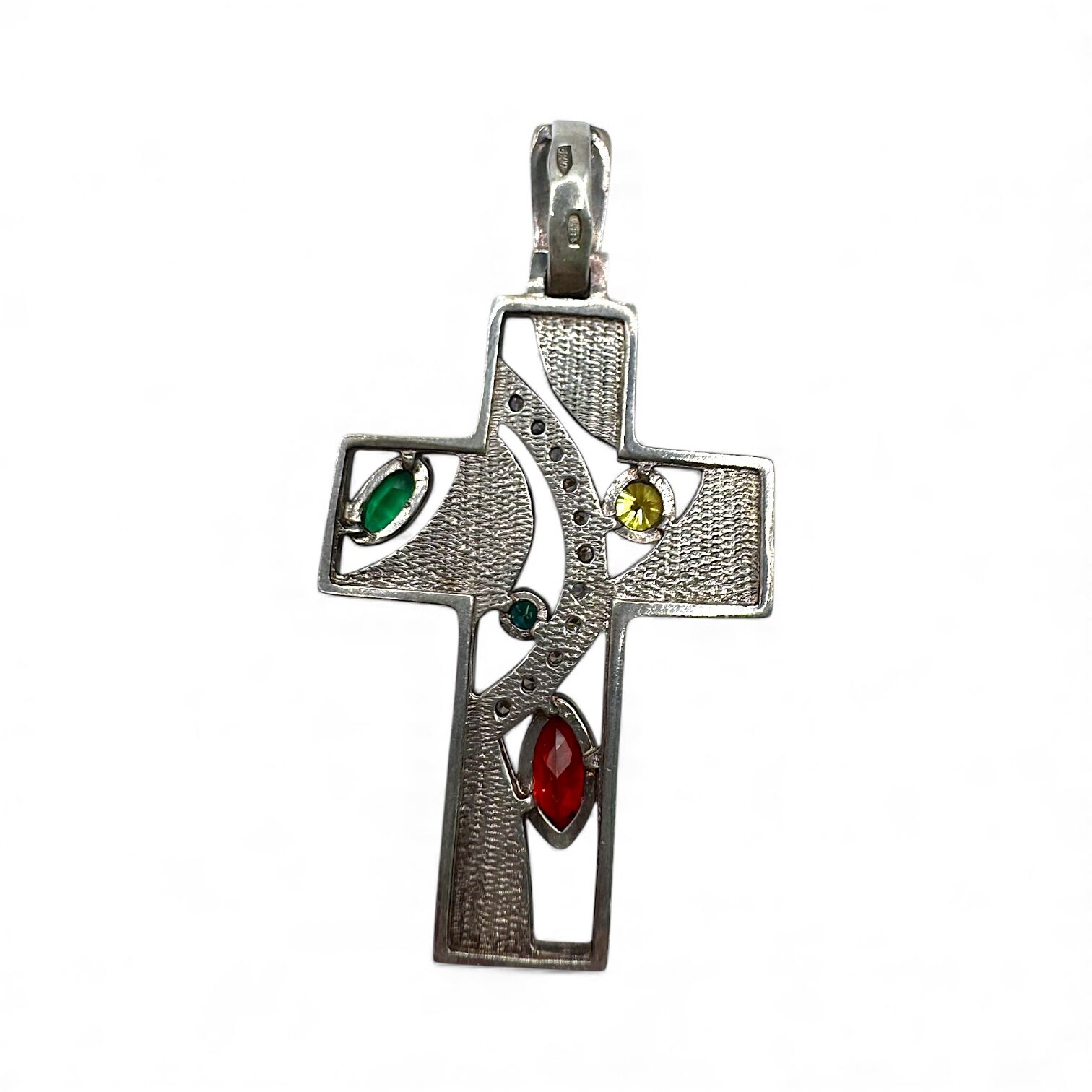 Срібний хрест з фіанітами