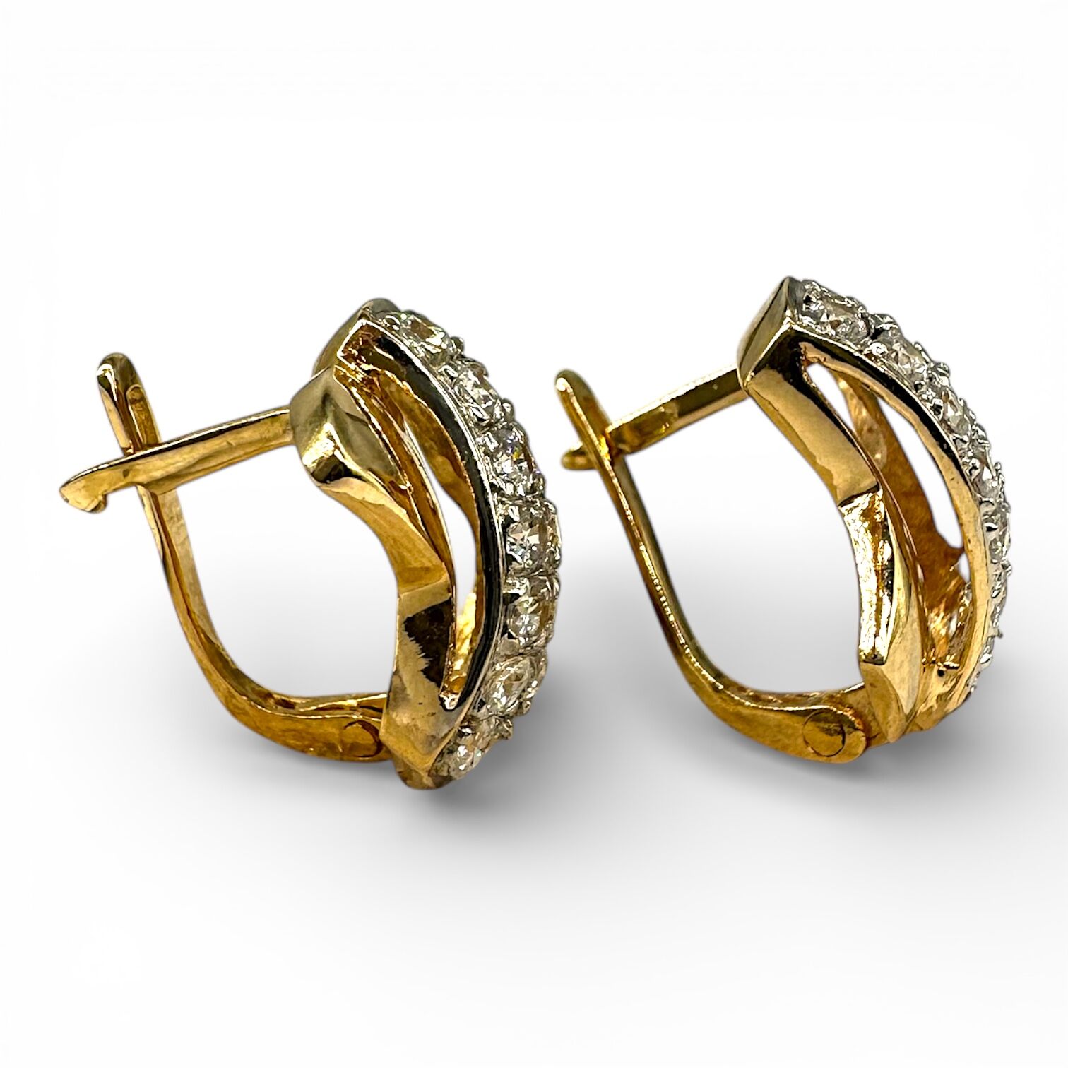 Золотые серьги с фианитами