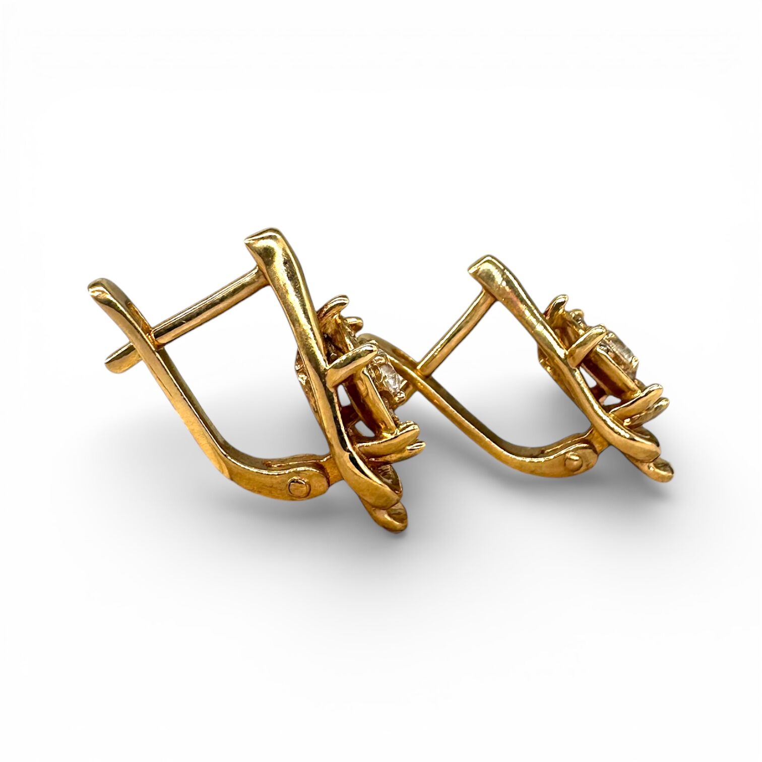 Золотые серьги с фианитами