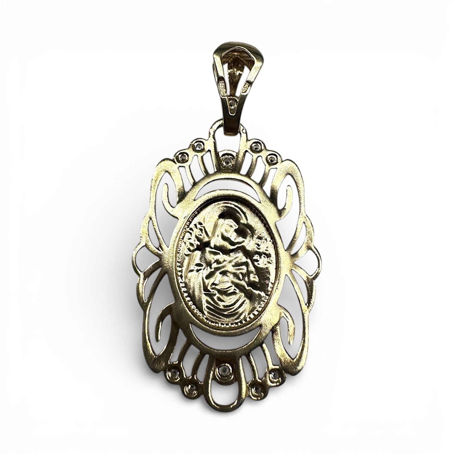 Срібна підвіска з фіанітами