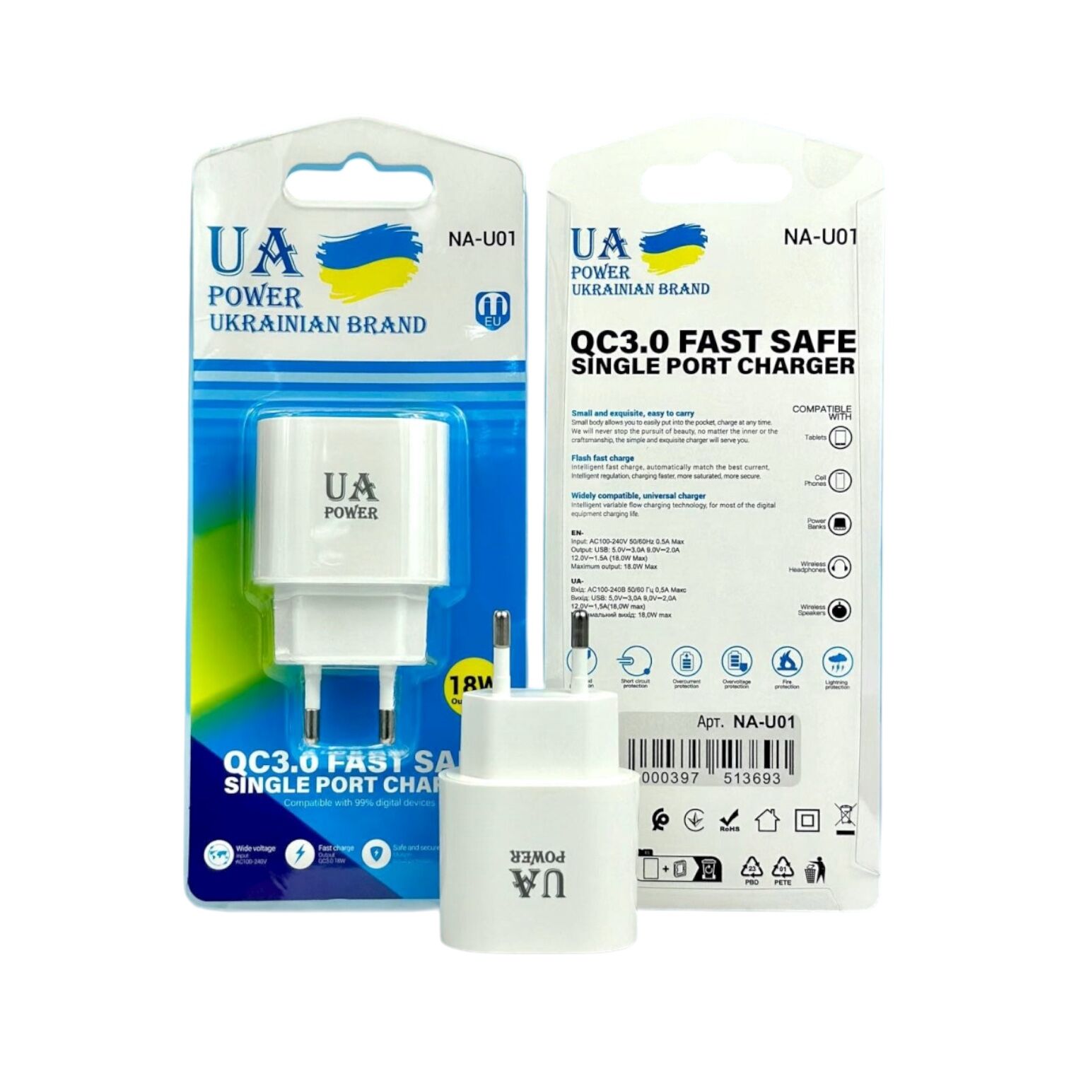 Мережевий ЗП UA Power NA-U01 QC3.0