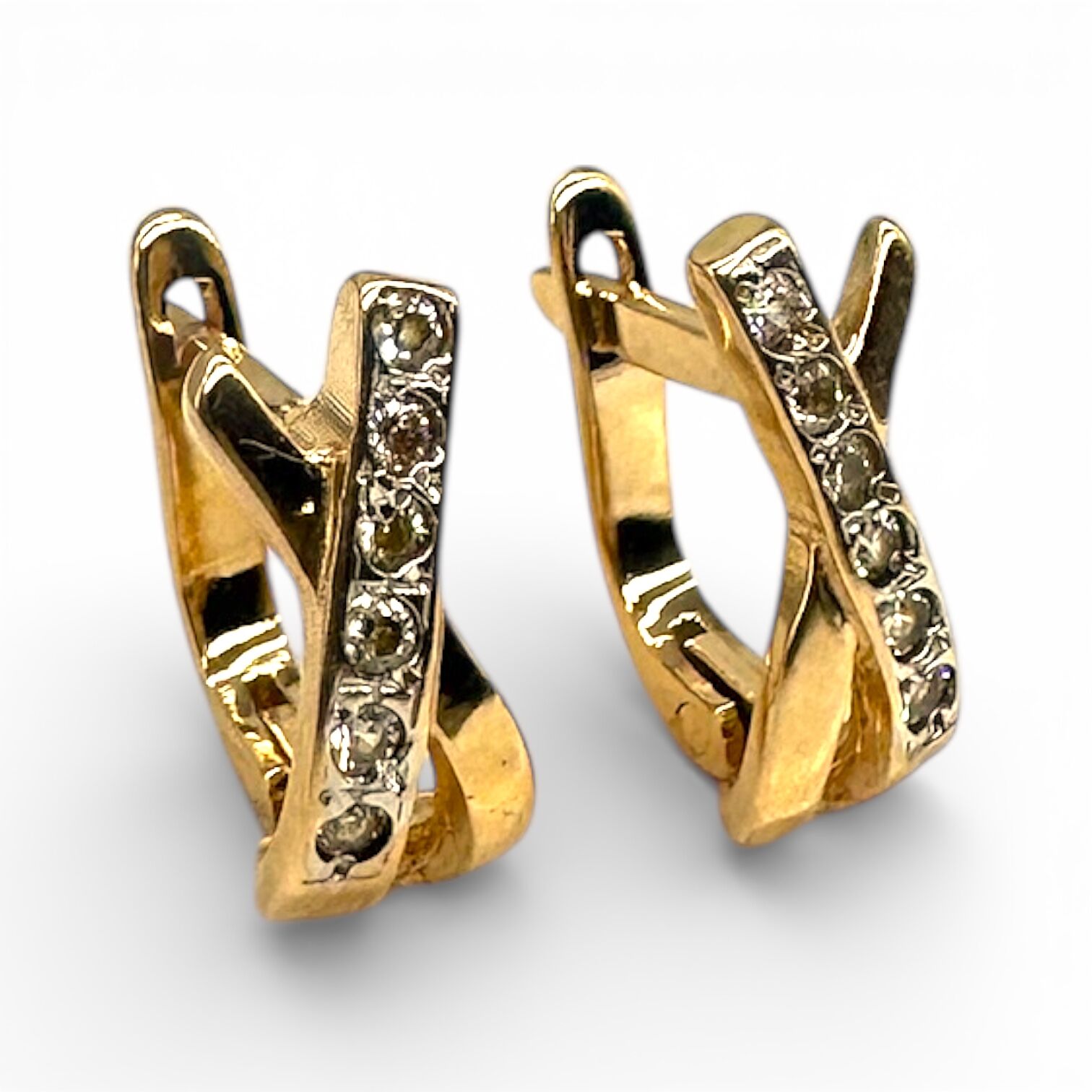 Золоті сережки з фіанітами