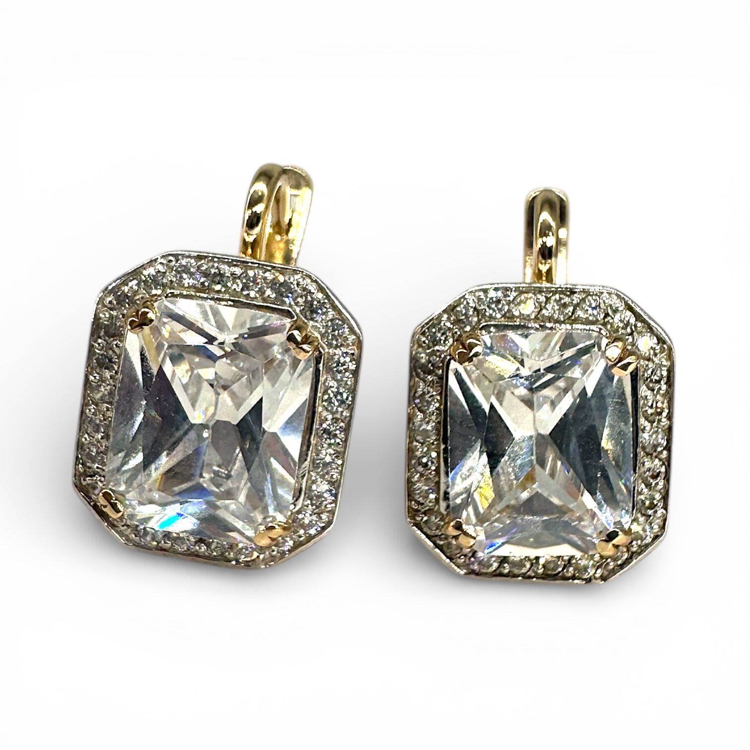 Золоті сережки з фіанітами