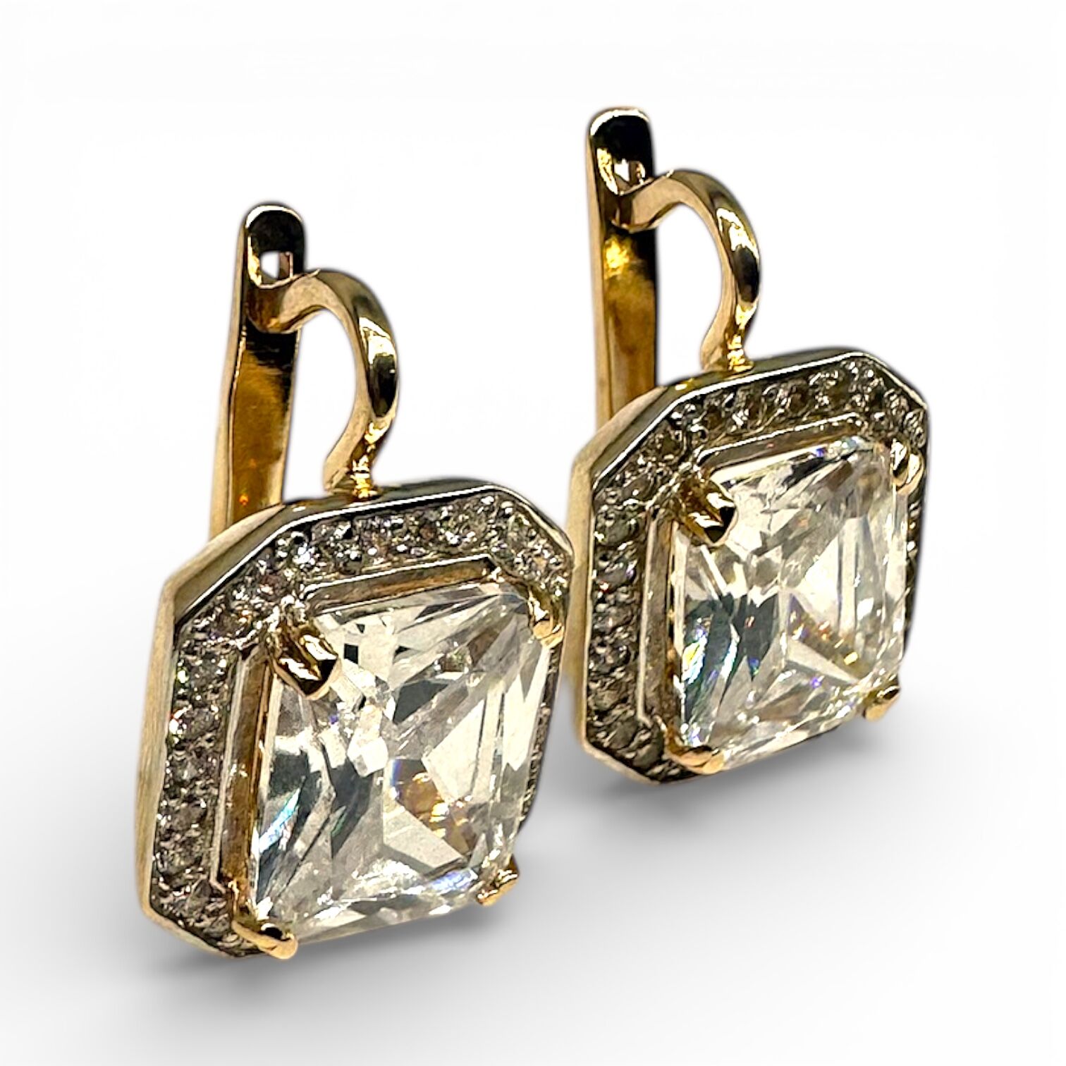 Золоті сережки з фіанітами