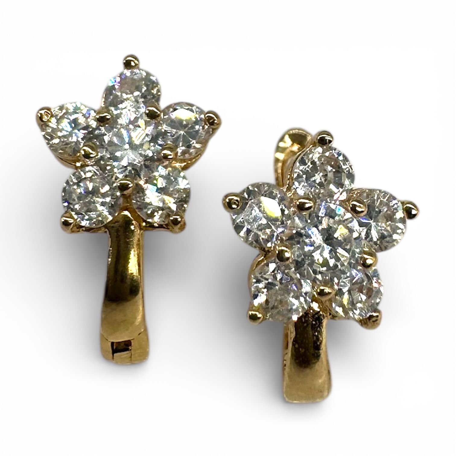 Золотые серьги с цирконами