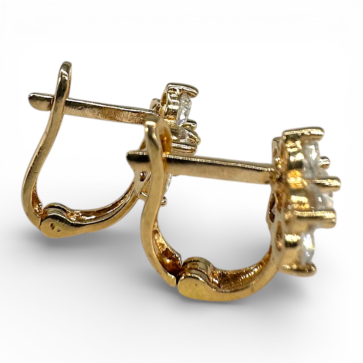 Золотые серьги с цирконами