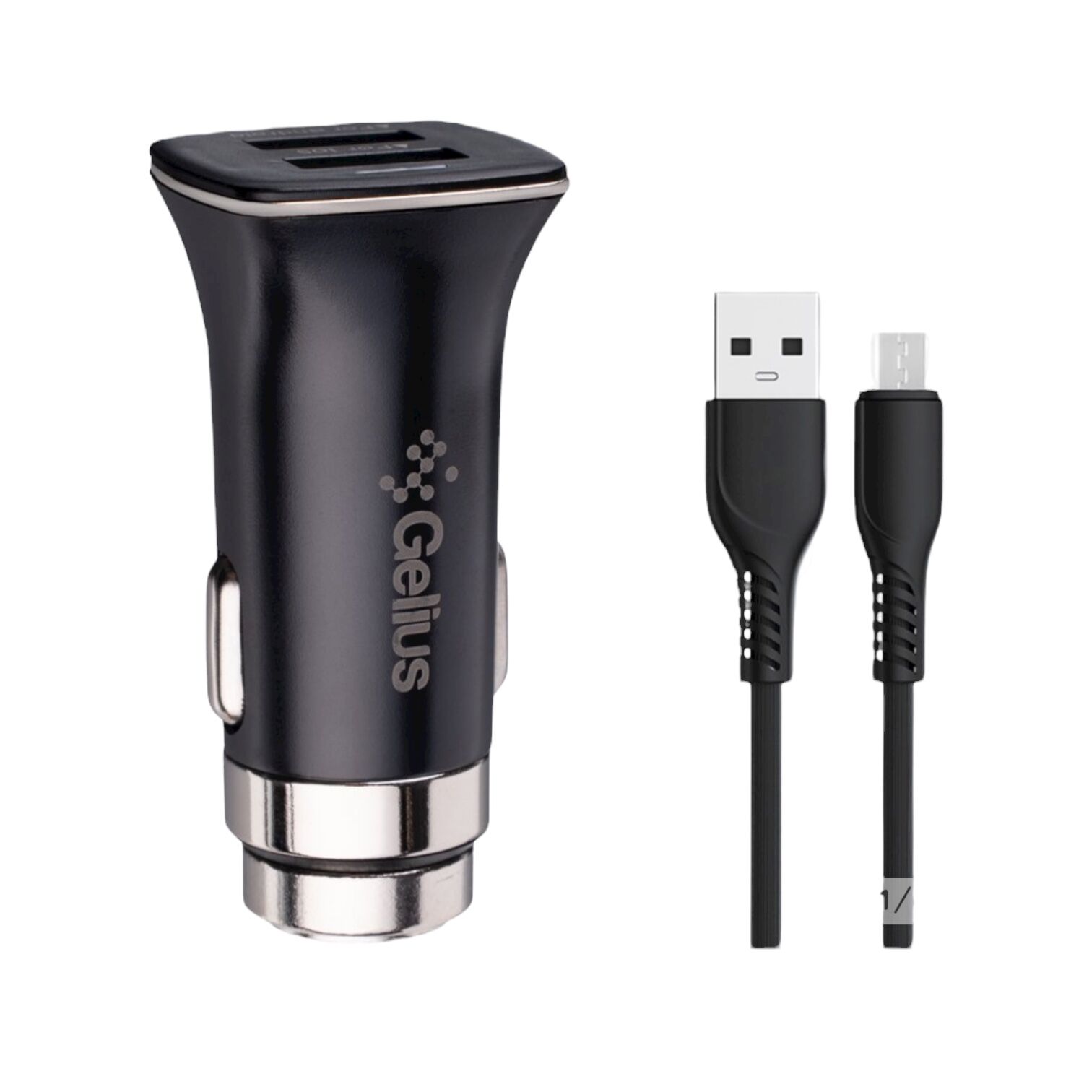 Автомобільний зарядний адаптер Gelius Apollo GP-CC01 2USB 3.1A 15W +кабель MicroUSB
