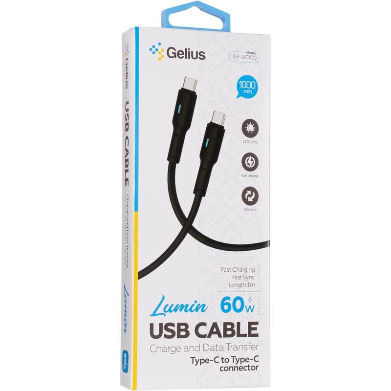 Кабель USB Gelius Lumin Lamp GP-UC100 Type-C to Type-C
