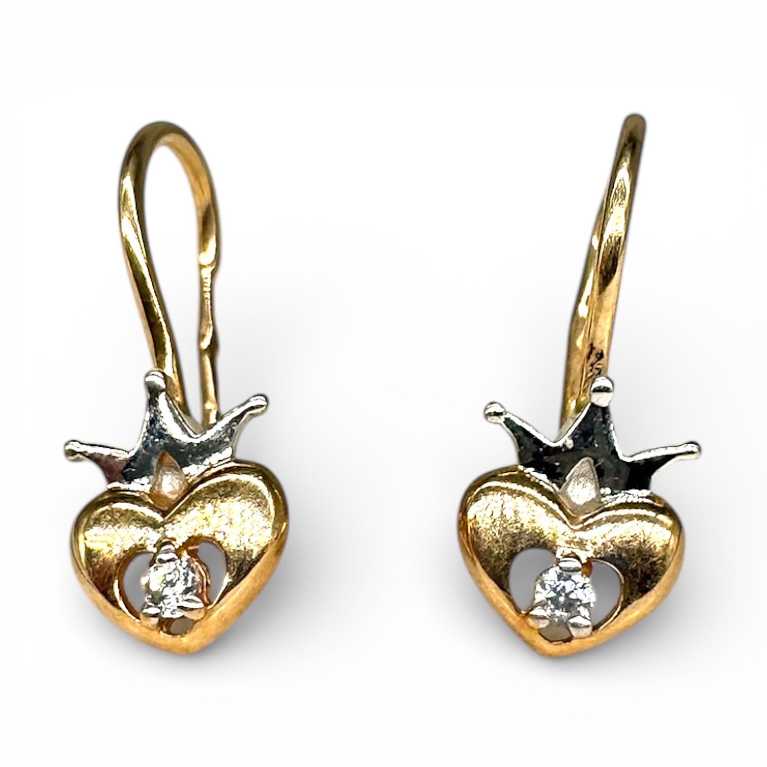 Золотые серьги с фианитами