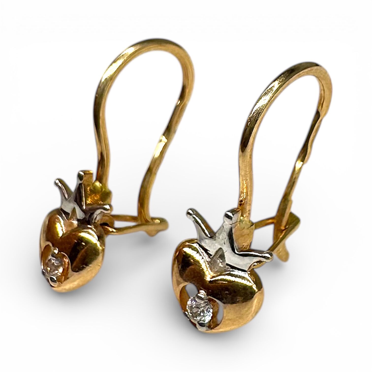 Золотые серьги с фианитами