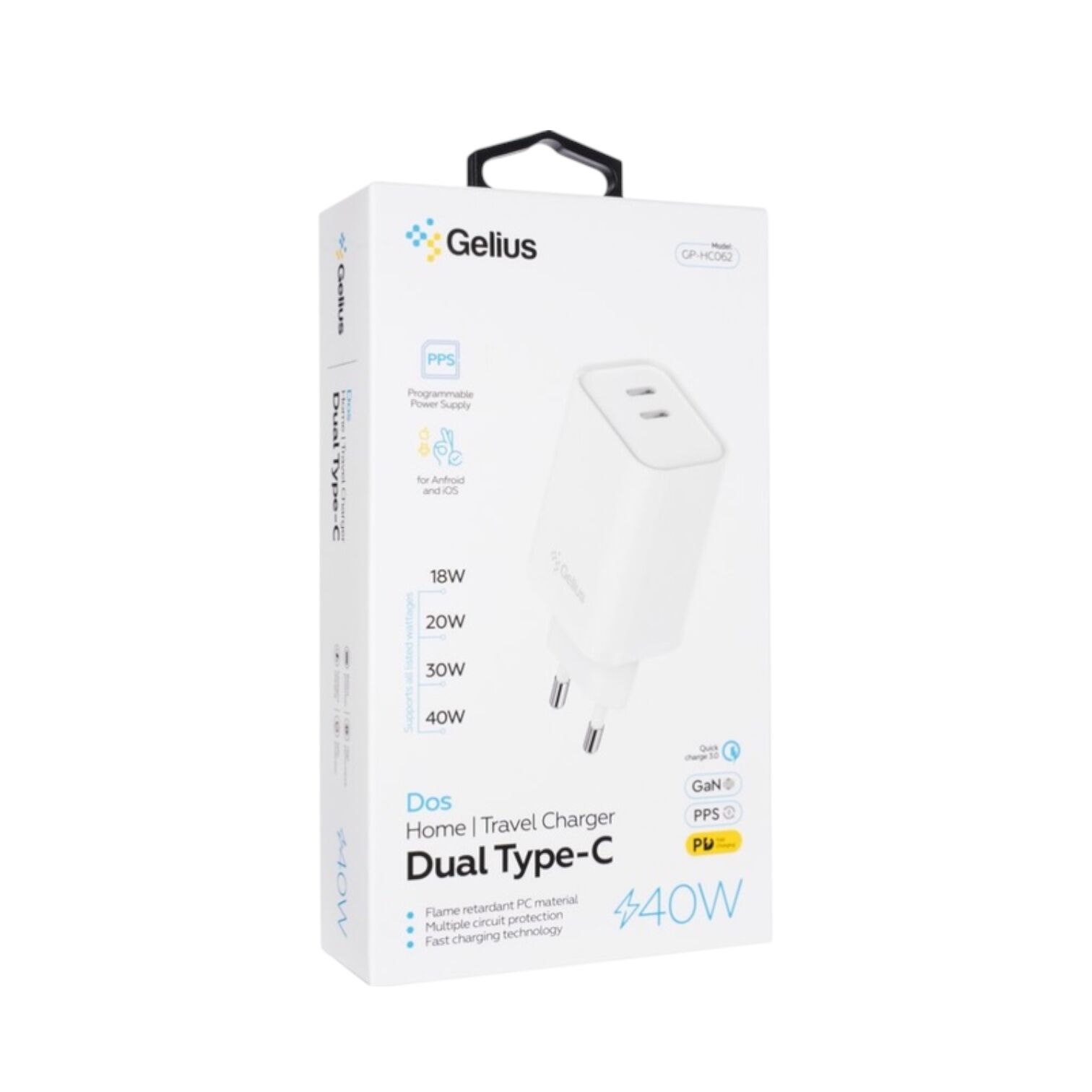 Мережевий адаптер Gelius Dos GP-HC062 40W 2Type-C 1