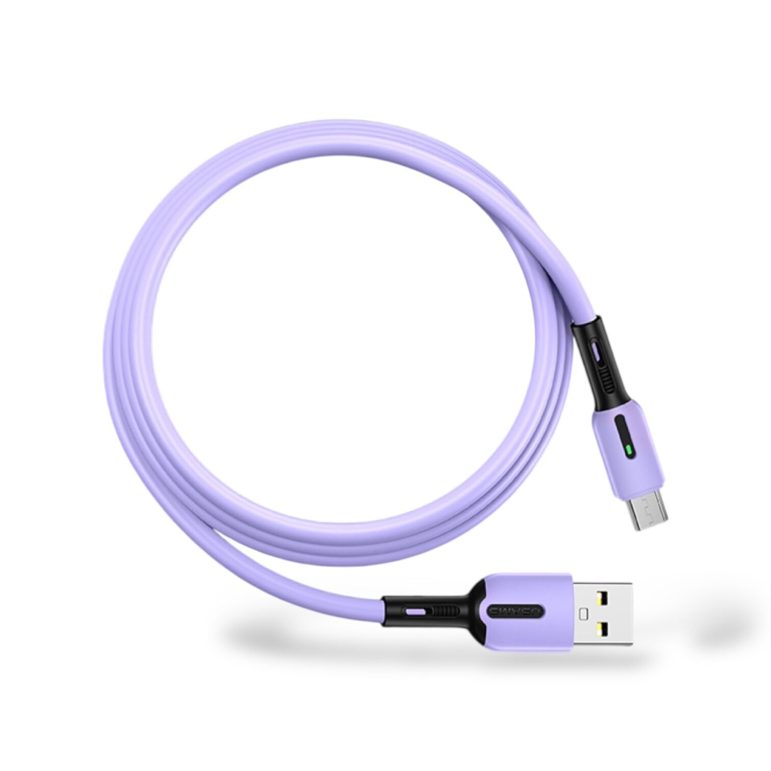 Кабель Micro Usams US-SJ432 U51 з підсвіткою 1m (Бузковий)