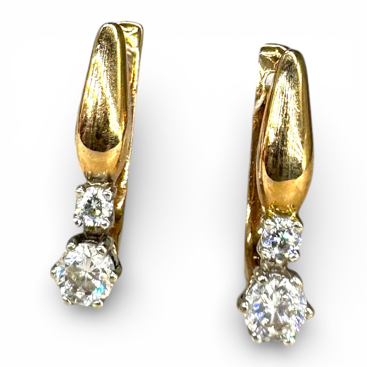 Золотые серьги с фианитами