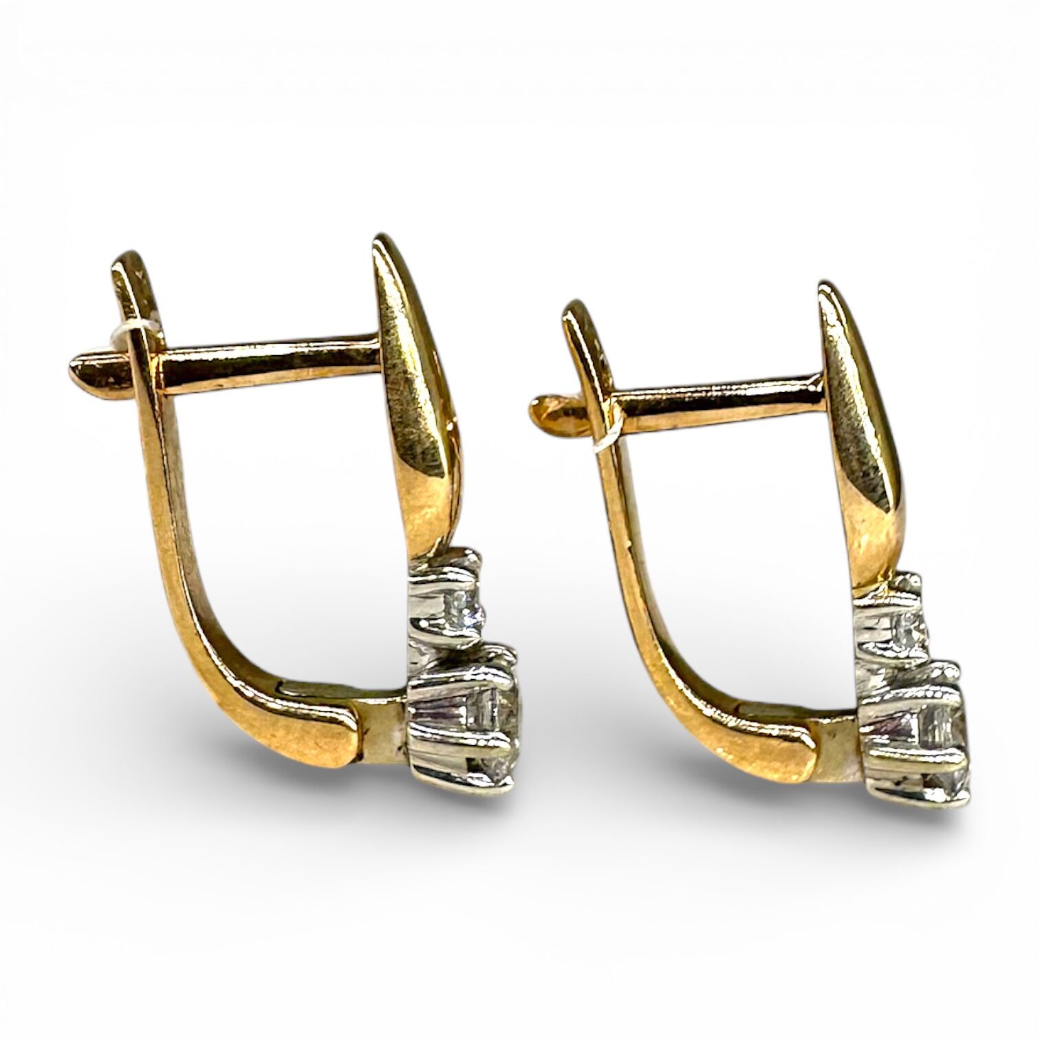 Золотые серьги с фианитами