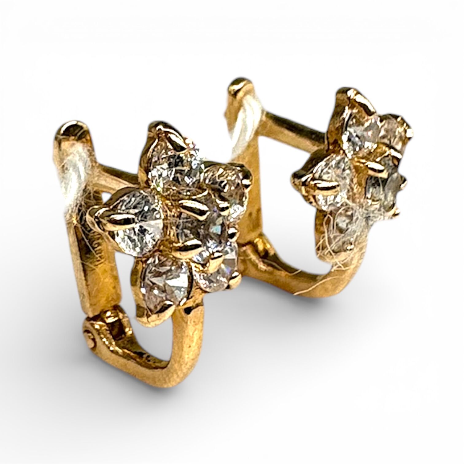 Золотые серьги с фианитами