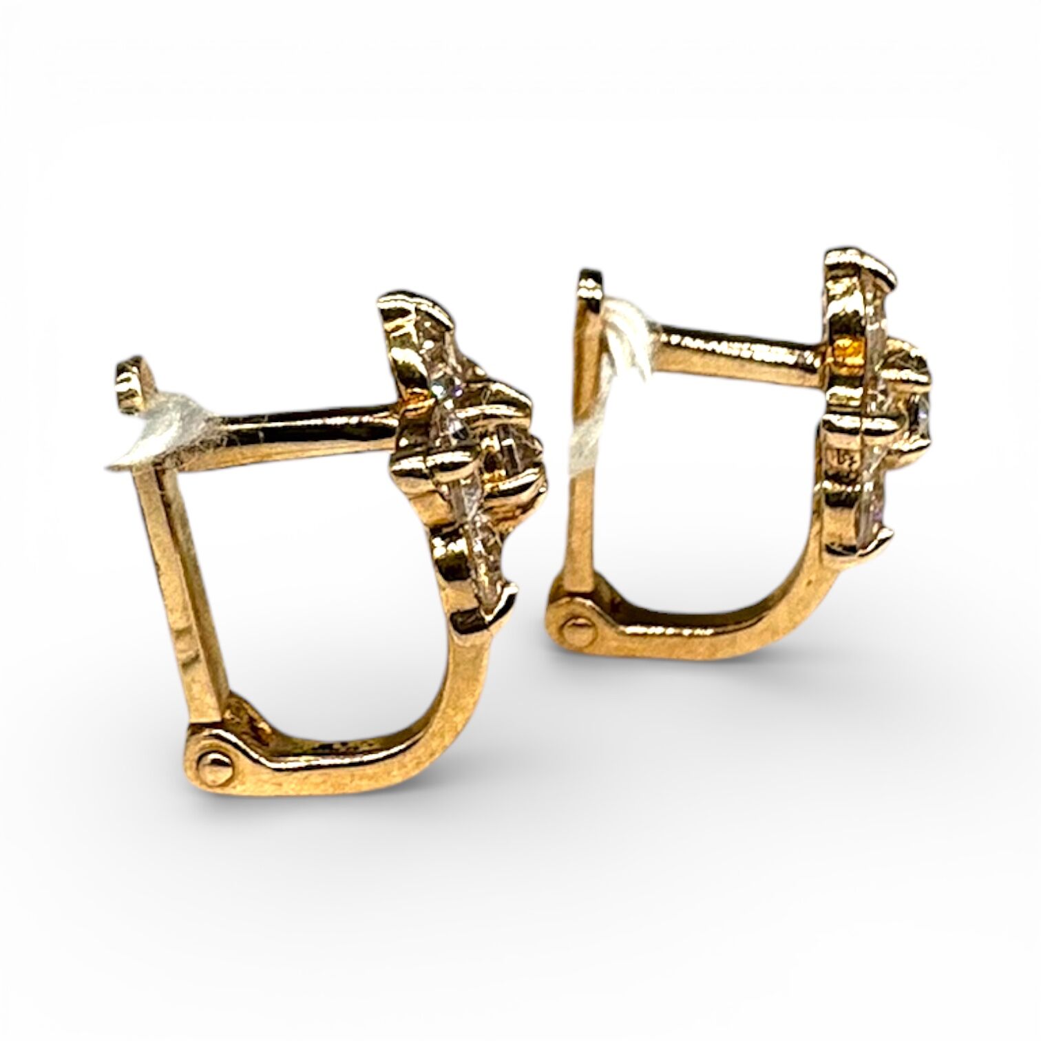 Золотые серьги с фианитами