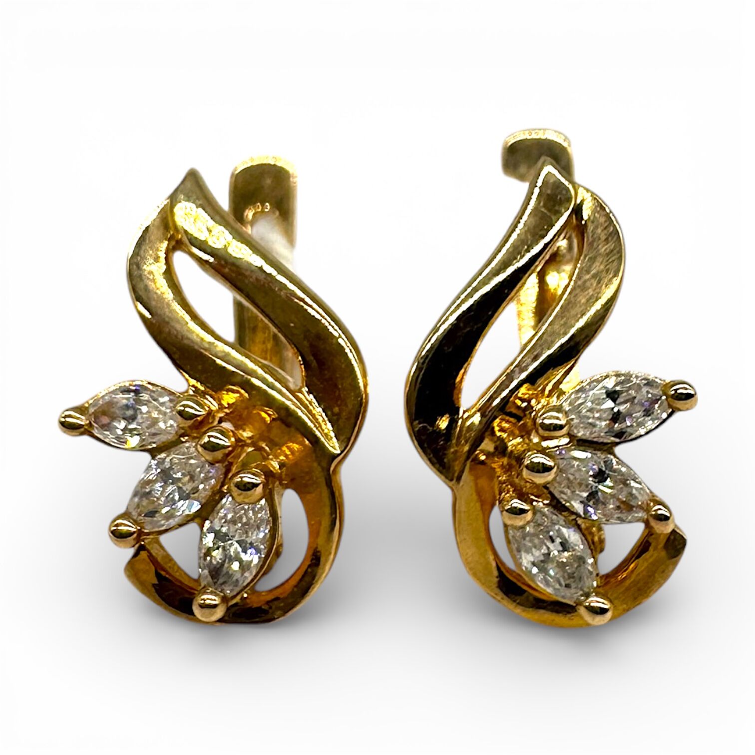 Золоті сережки з фіанітами