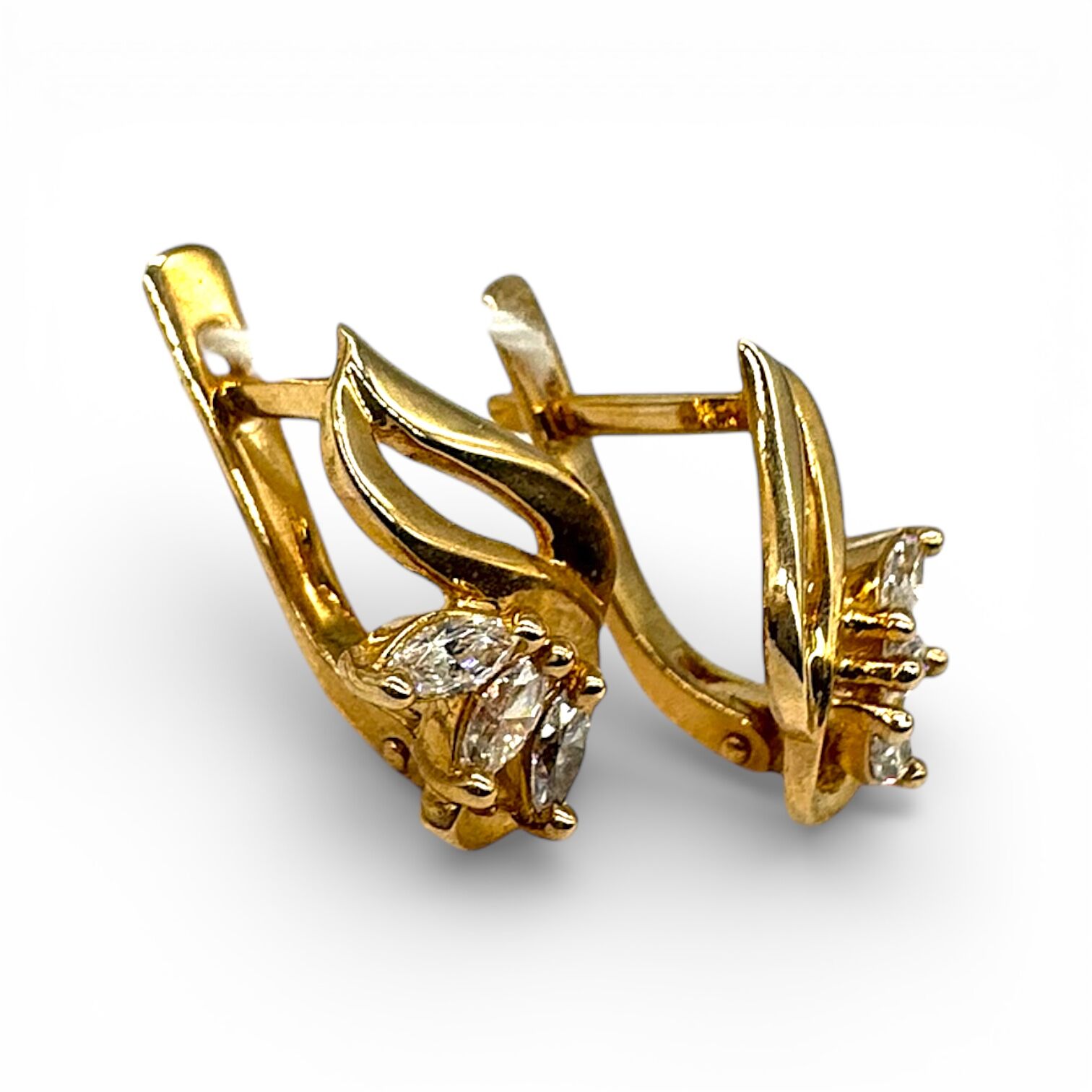 Золоті сережки з фіанітами