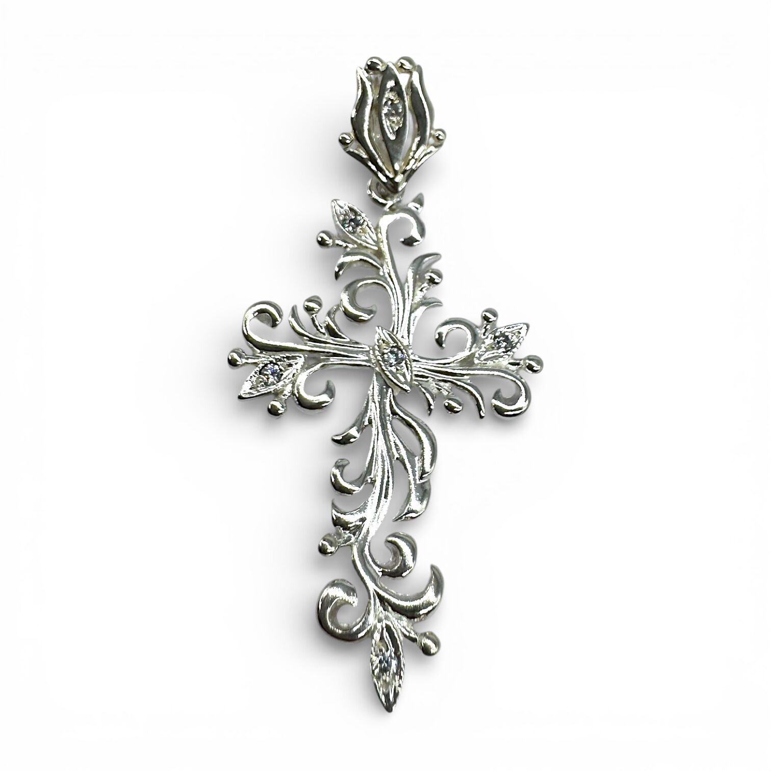 Срібна підвіска з фіанітами