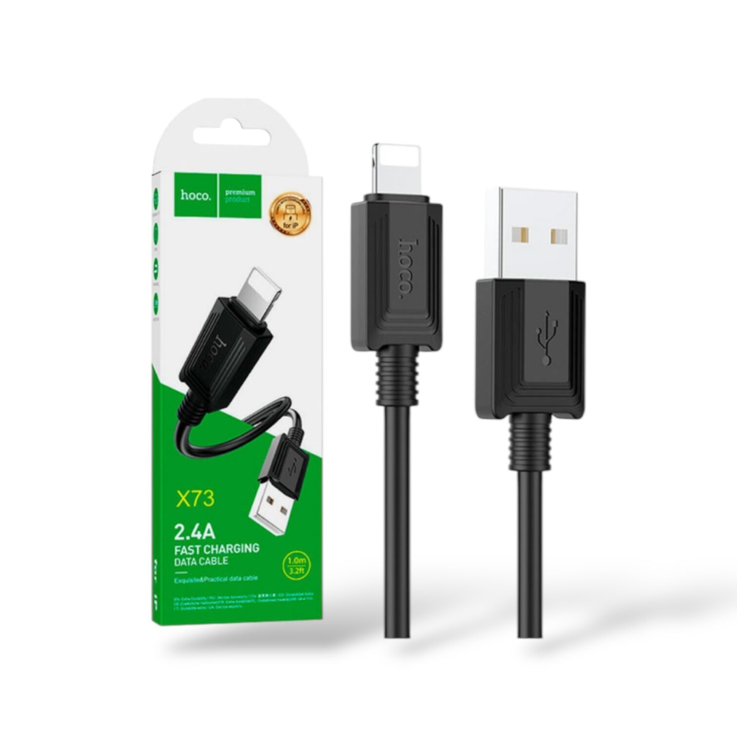 Кабель TYPE-C to Lightning Hoco X73 (Чорний)