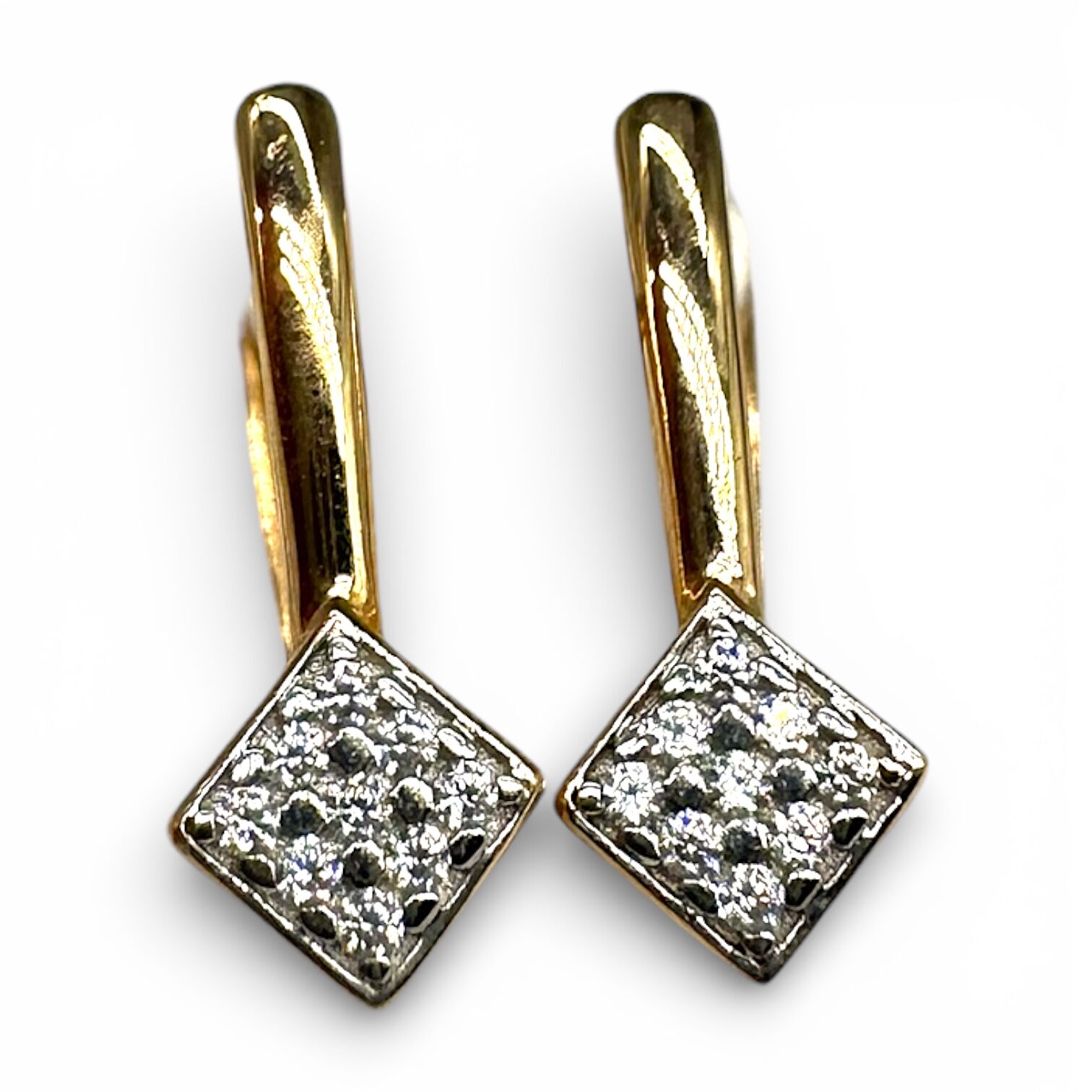 Золотые серьги с фианитами