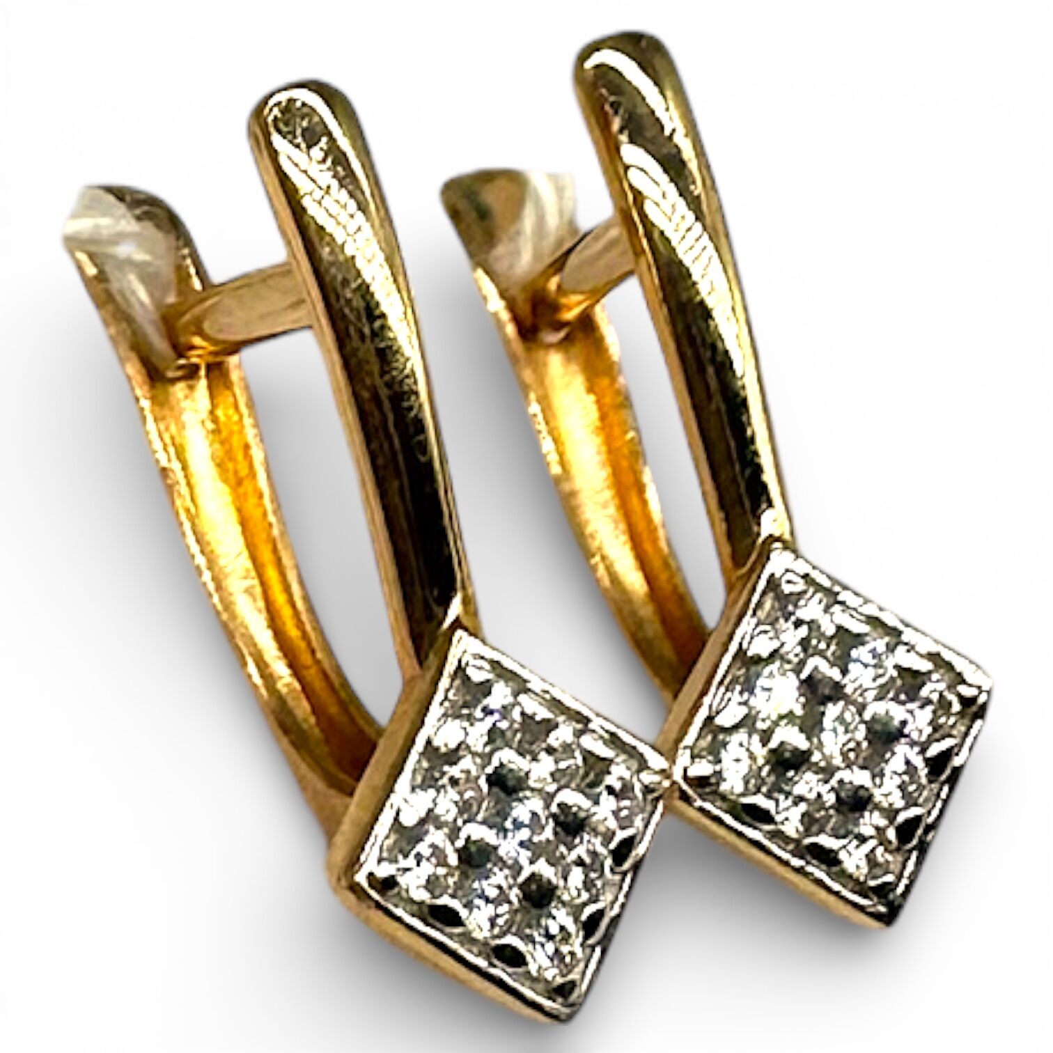 Золотые серьги с фианитами