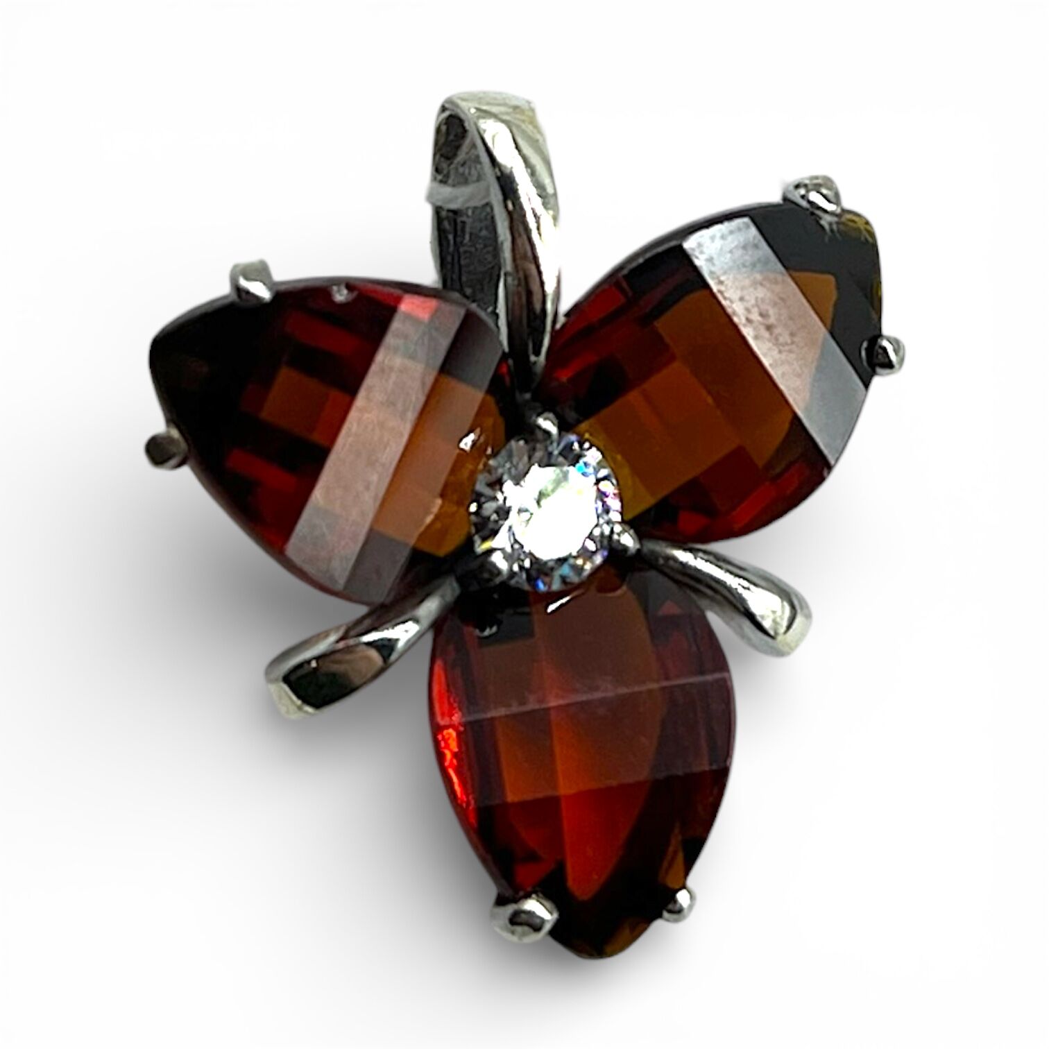 Серебряный подвес с родолитом