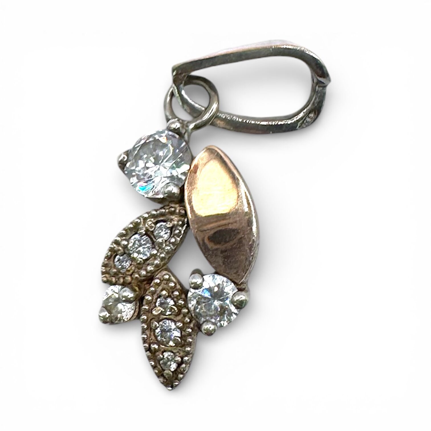 Срібна підвіска з фіанітами