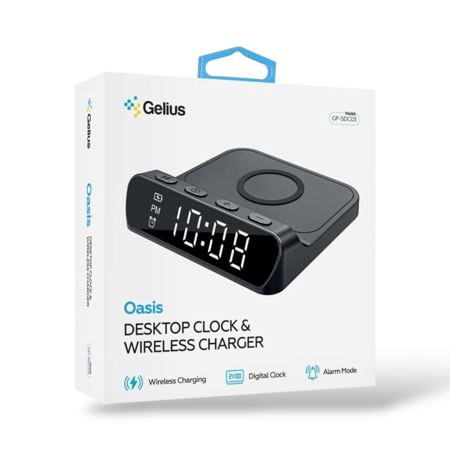 Настільний годинник з бездротовою зарядкою Gelius Oasis GP-SDC03