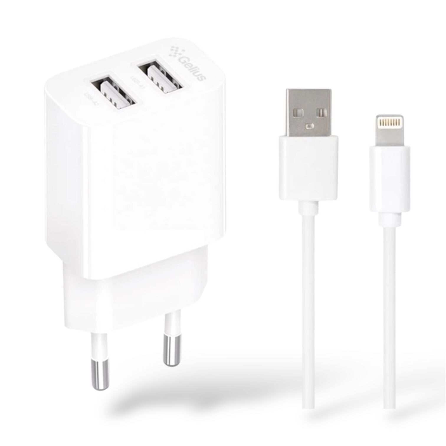 Зарядний пристрій Gelius GP-HC059 2USB/2.4A +кабель Lightning