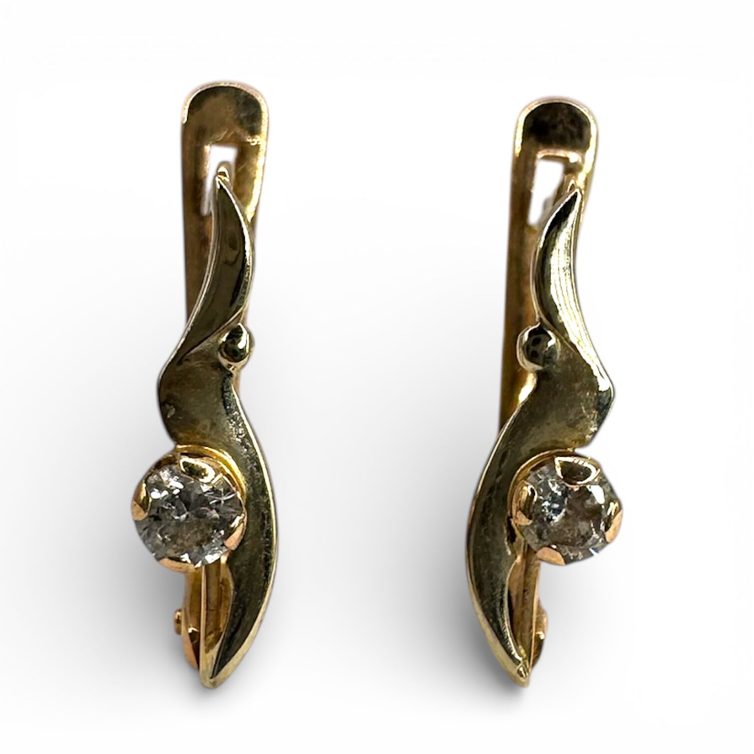 Золоті  сережки з фіанітами