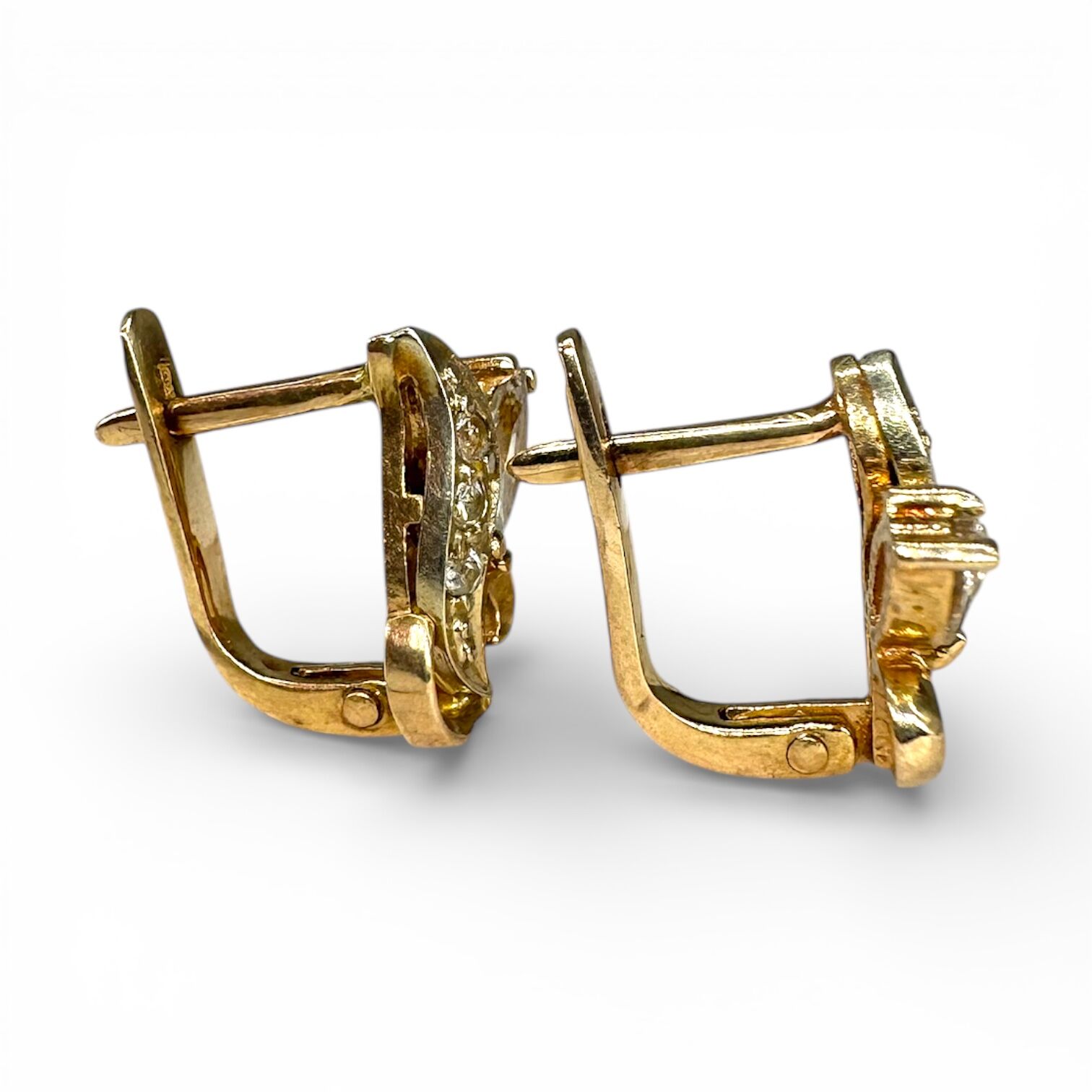 Золотые серьги с цирконами