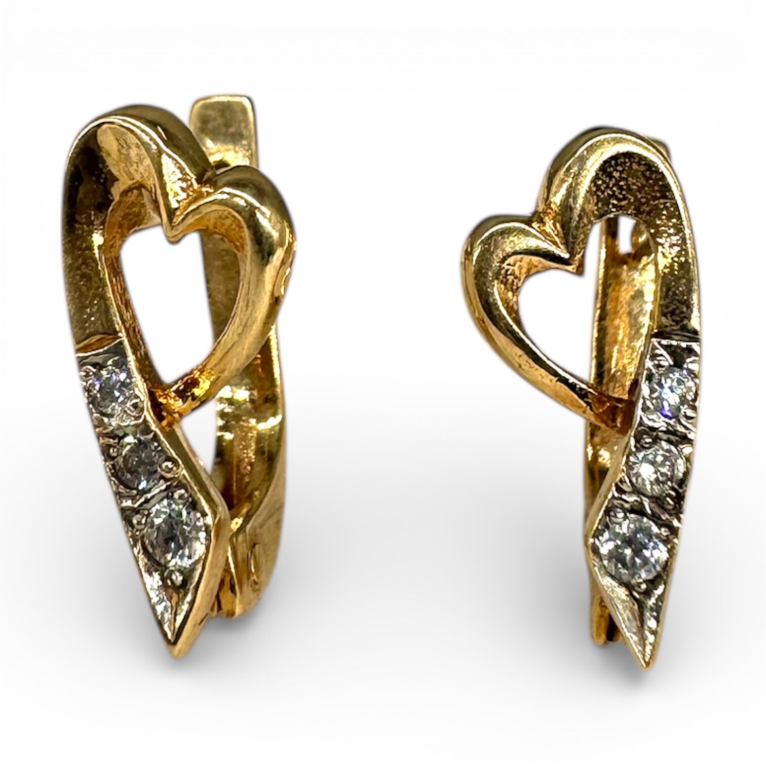 Золоті сережки з цирконами